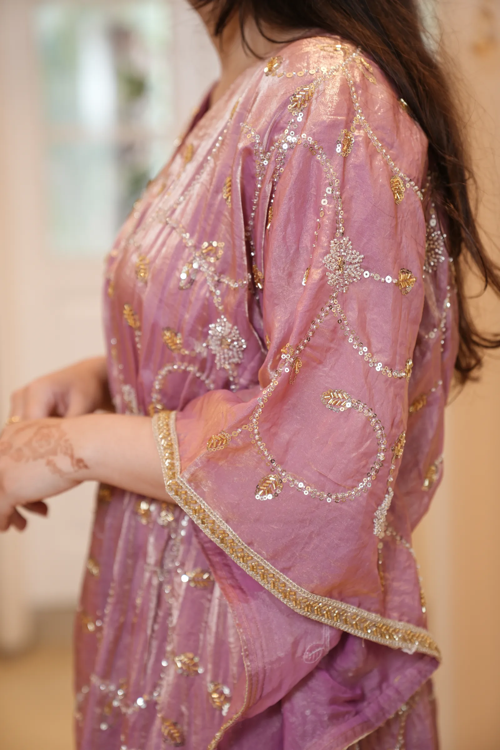Rose Pink Jaal Kaftan — photo 4
