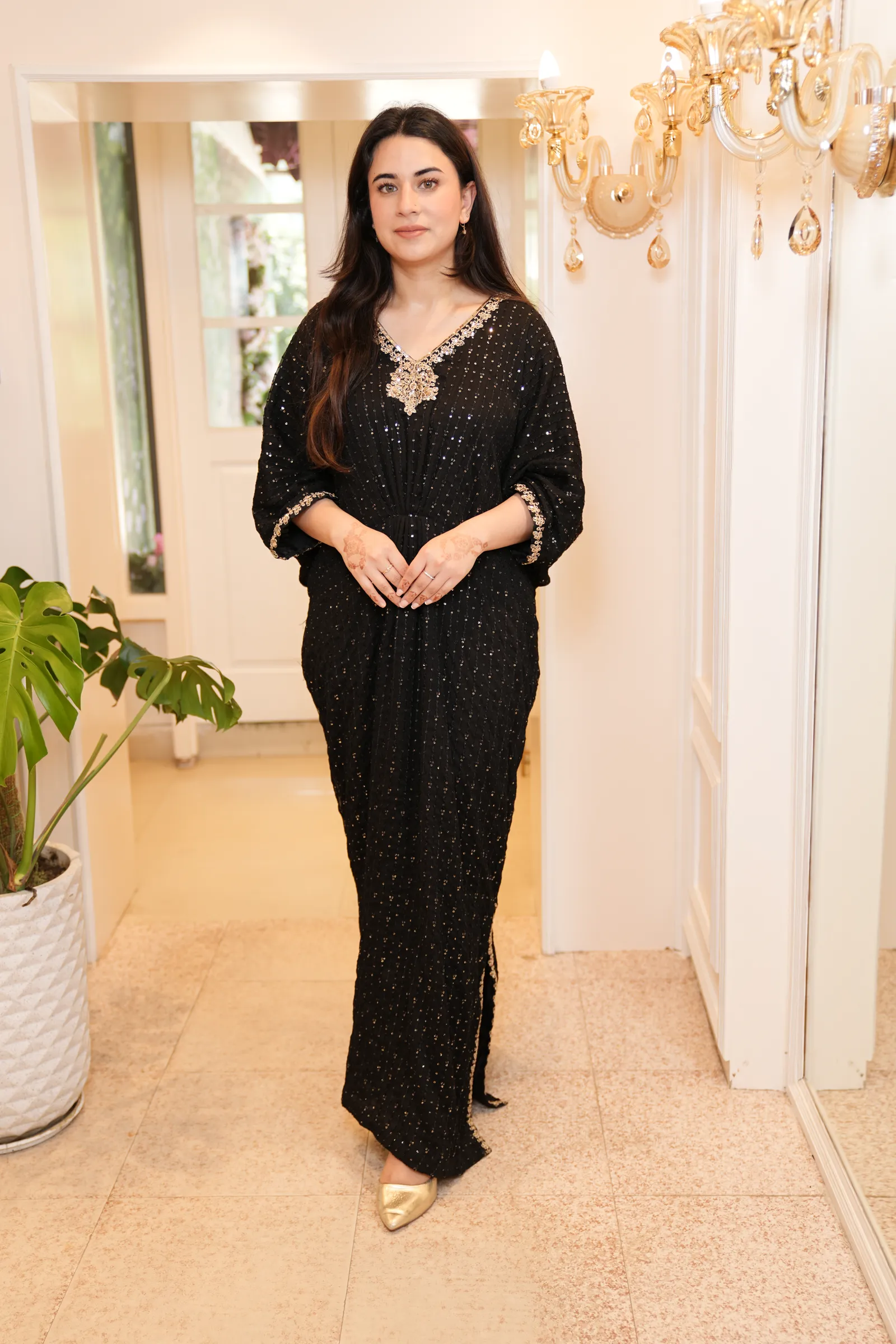 Noor Zardozi Black Kaftan — photo 2