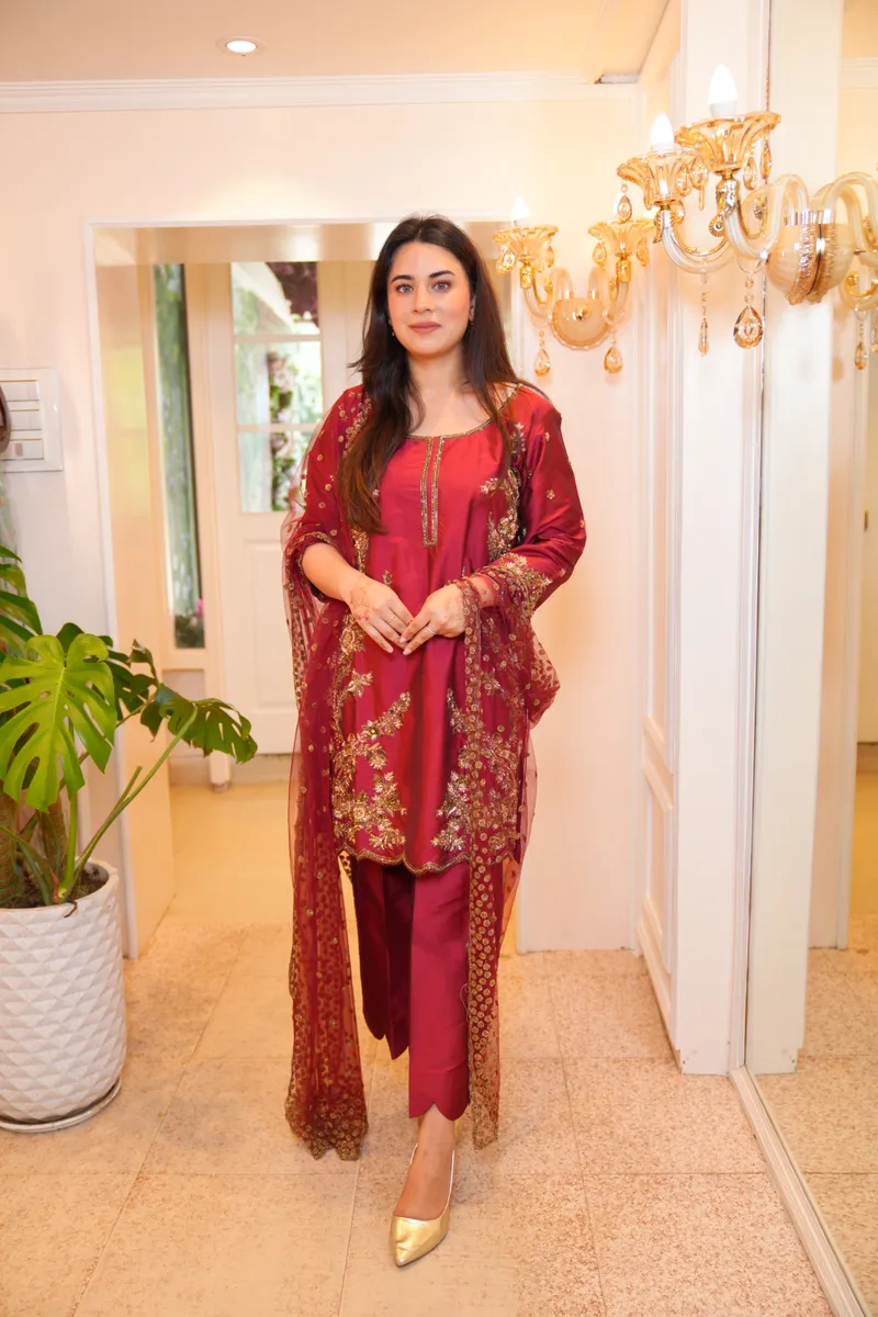 Maroon Zardozi Heirloom Suit