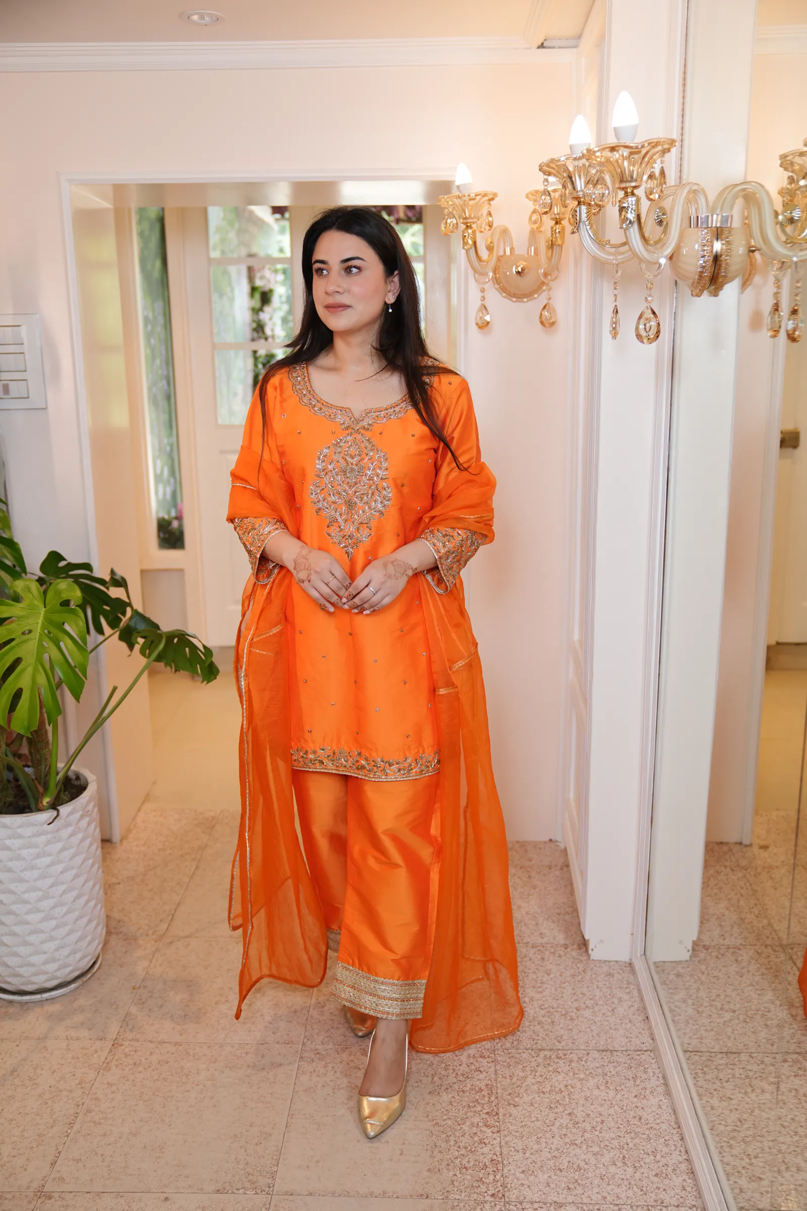 Amber Zardozi Silk Suit — photo 3