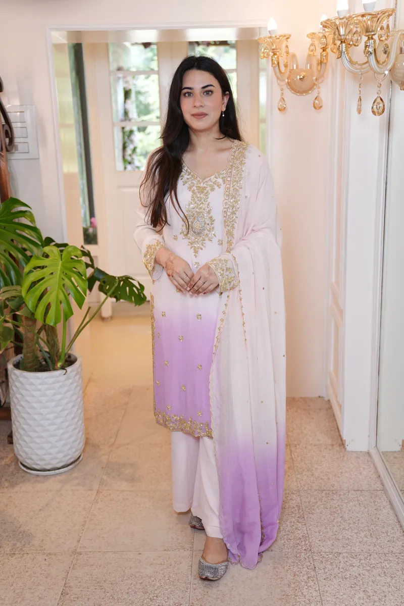 Lilac Ombré Kasab Suit