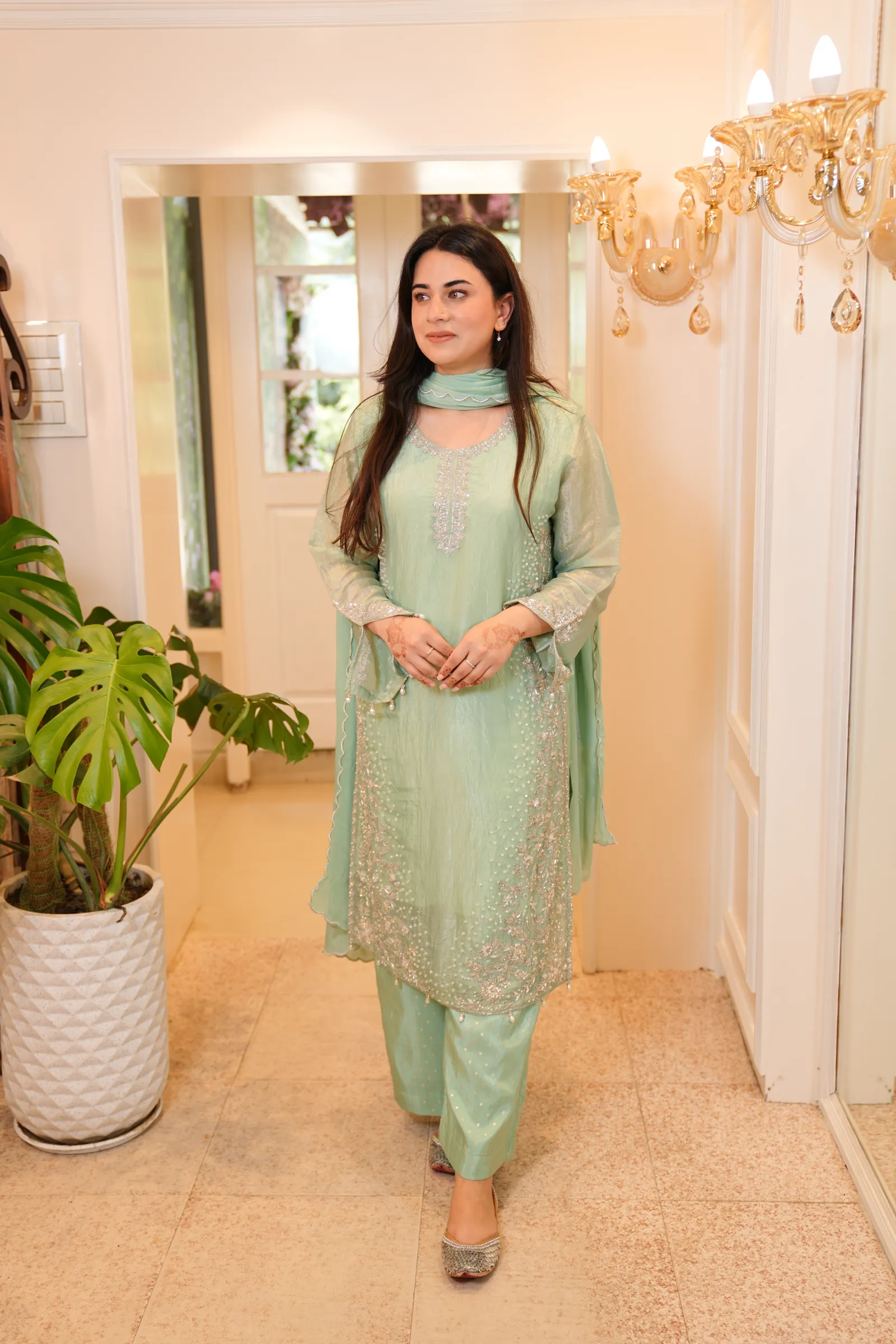 Mint Pearl Dabka Suit — photo 3