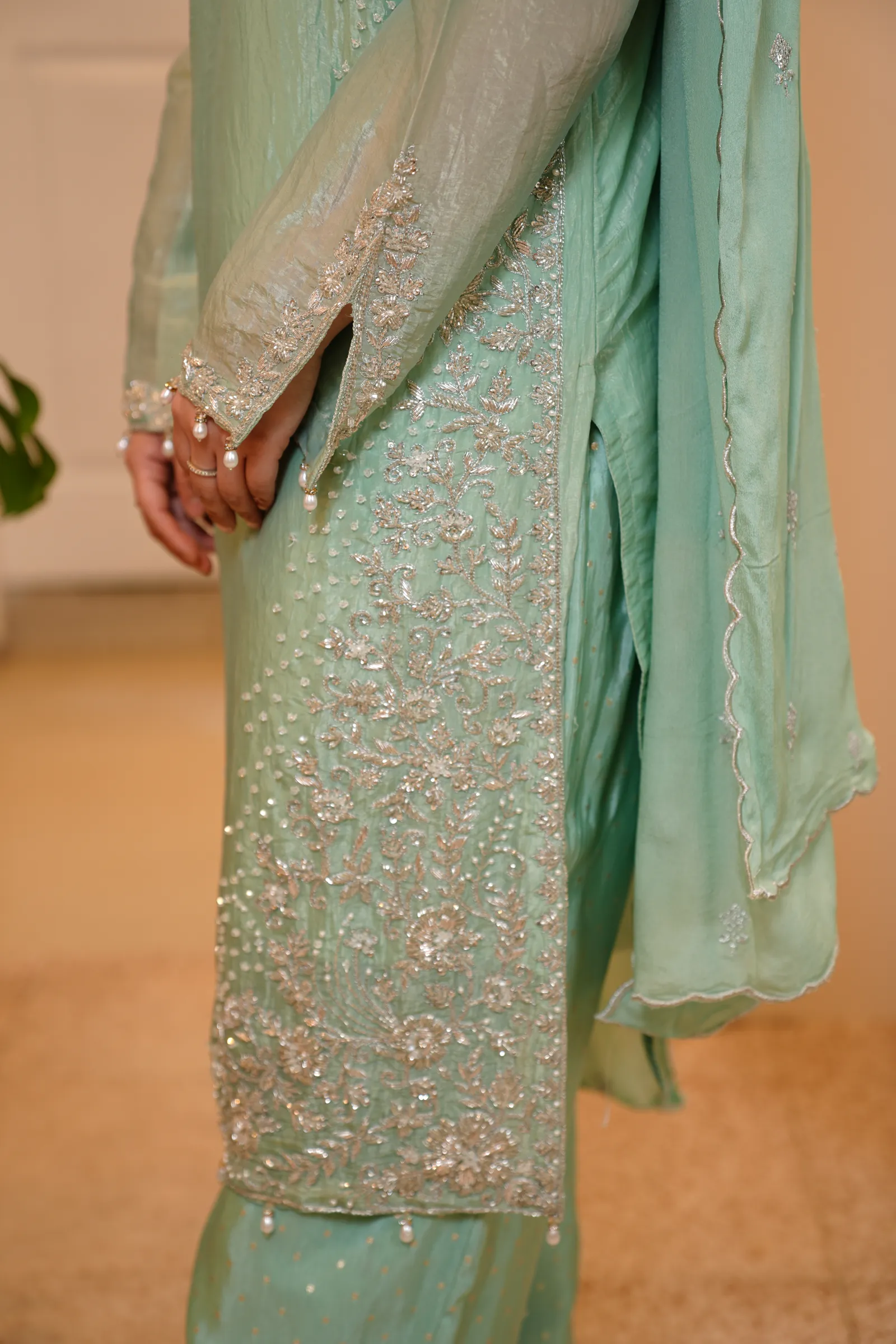 Mint Pearl Dabka Suit — photo 7
