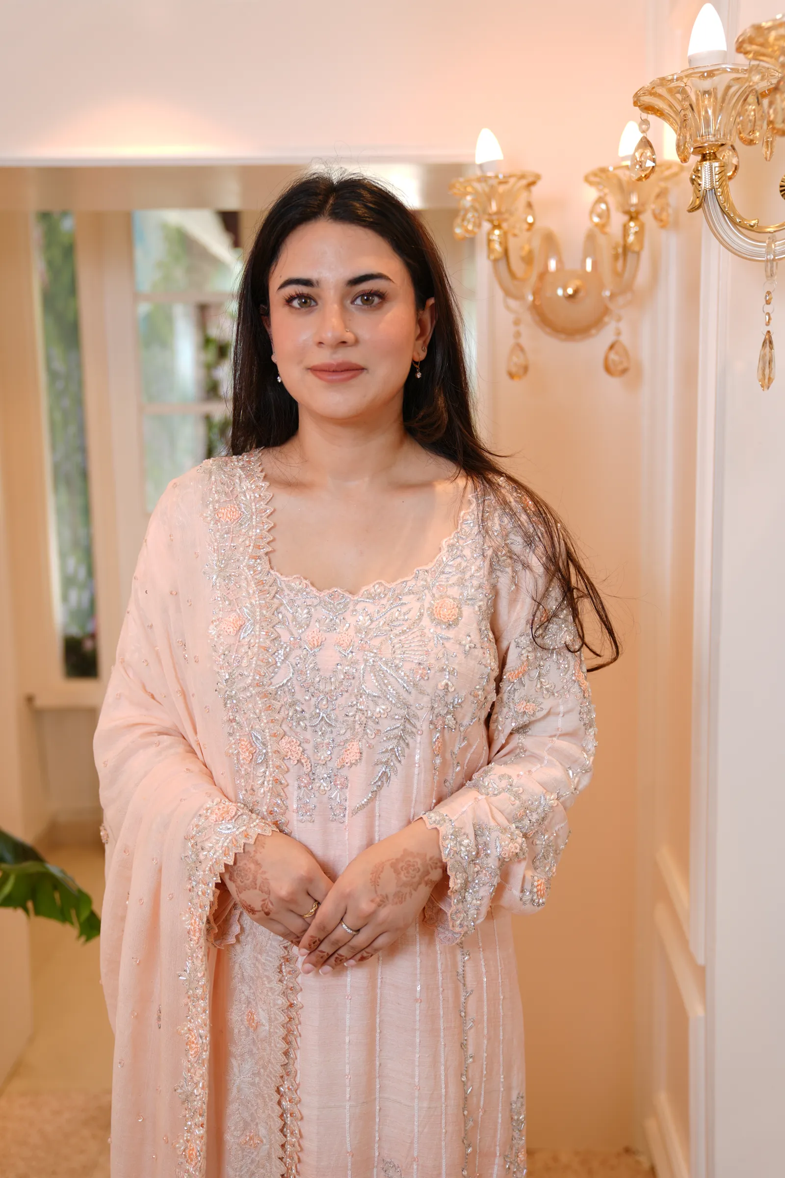 Peach Blossom Zardozi Suit — photo 6