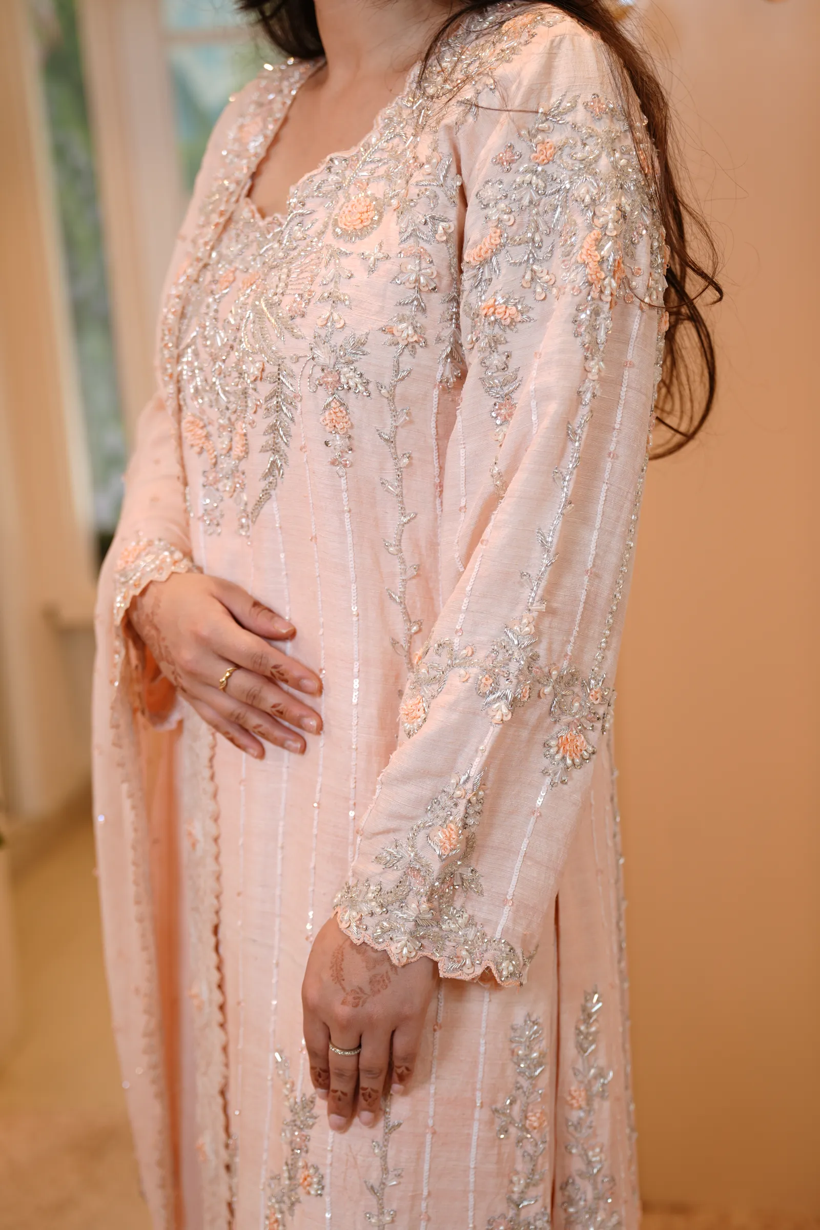 Peach Blossom Zardozi Suit — photo 8