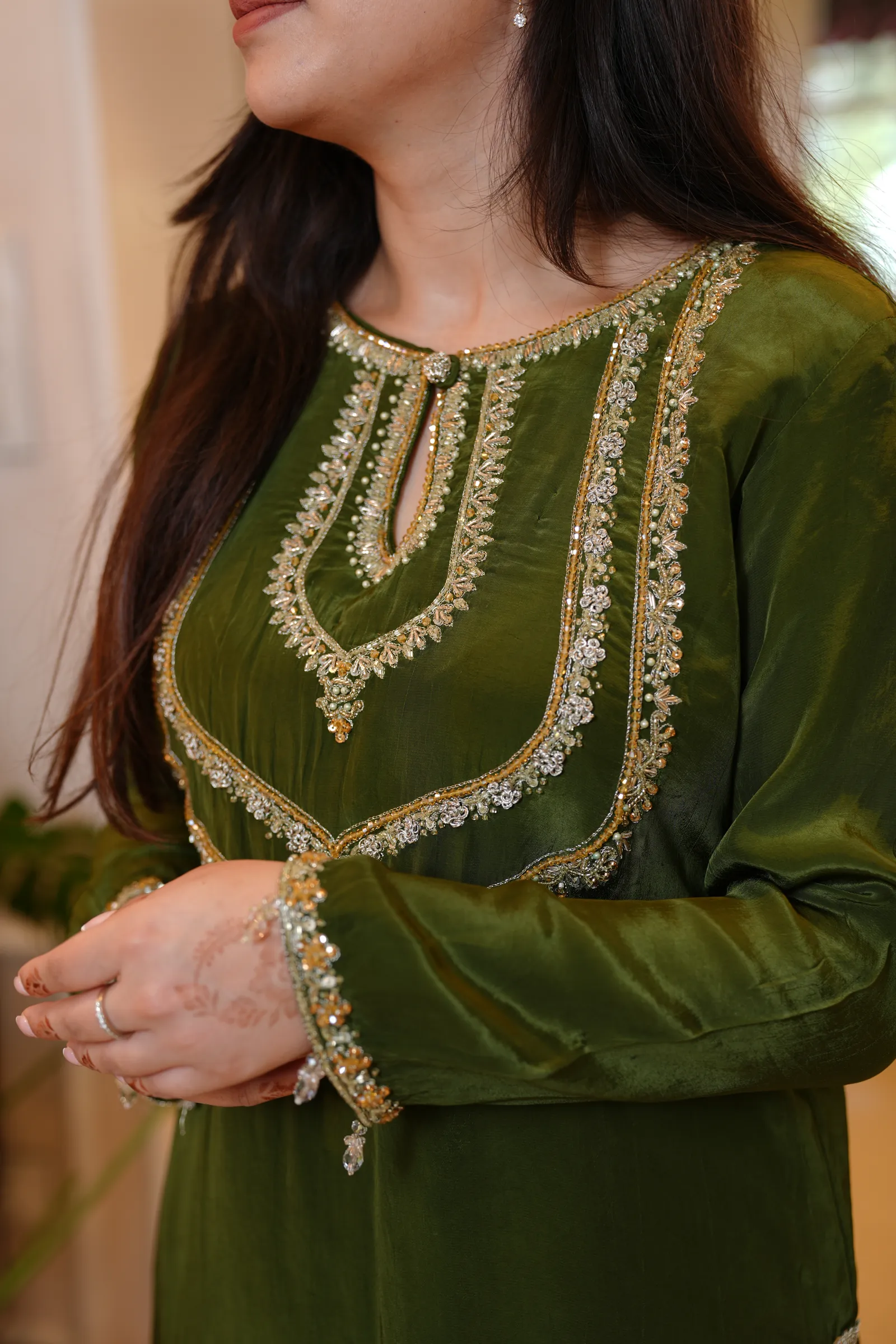 Mehndi Green Tilla Kurta Set — photo 4