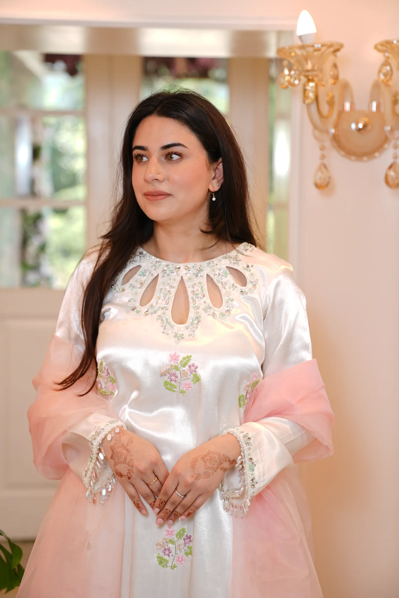 Ivory Petal Neckline Suit — photo 3