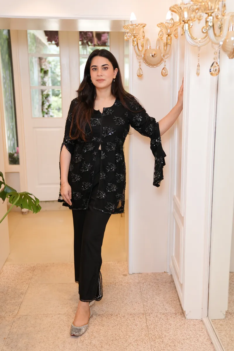 Noir Sequin Evening Set