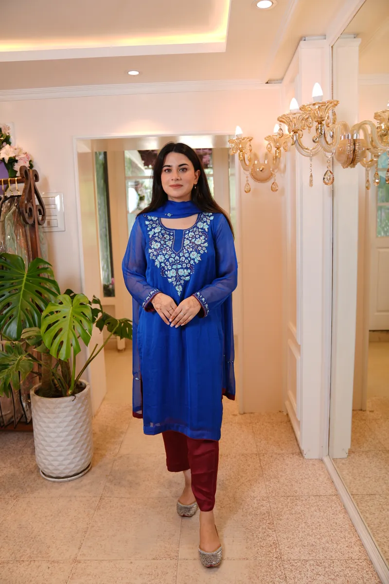 Royal Blue Aari Suit