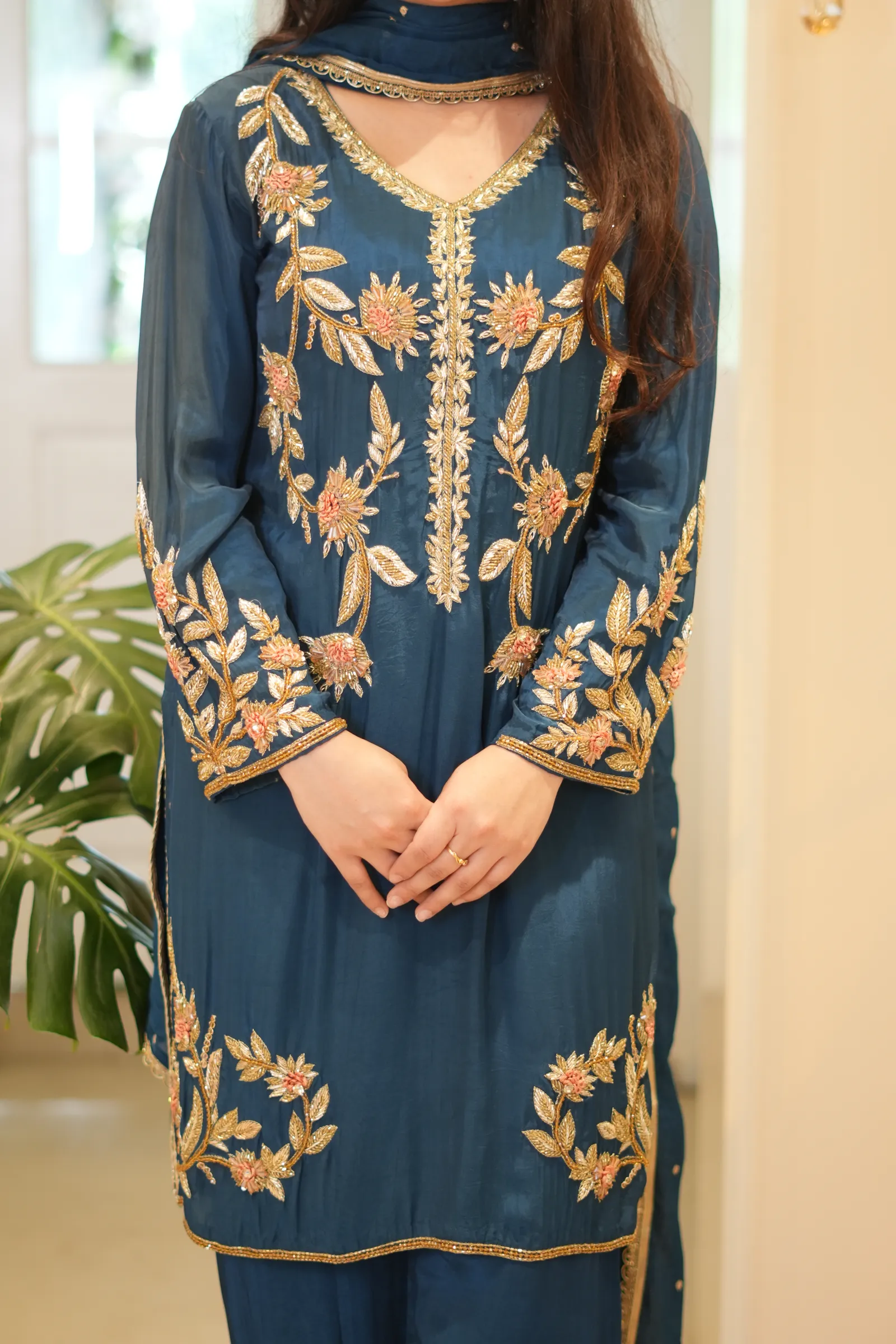 Teal Zardozi Suit — photo 4
