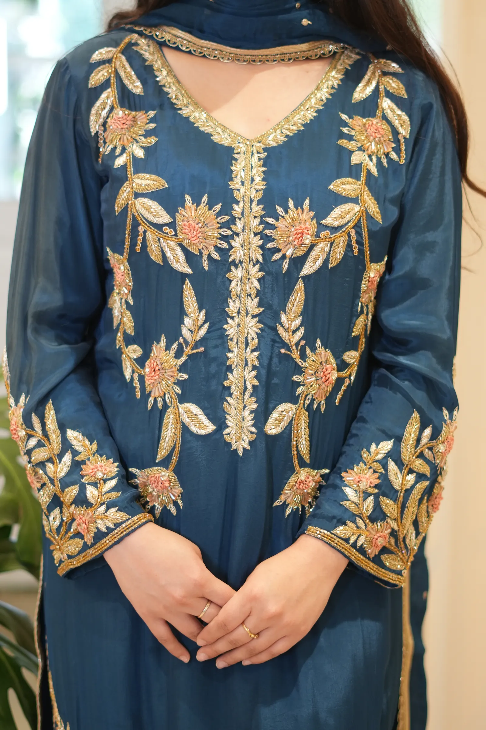 Teal Zardozi Suit — photo 5