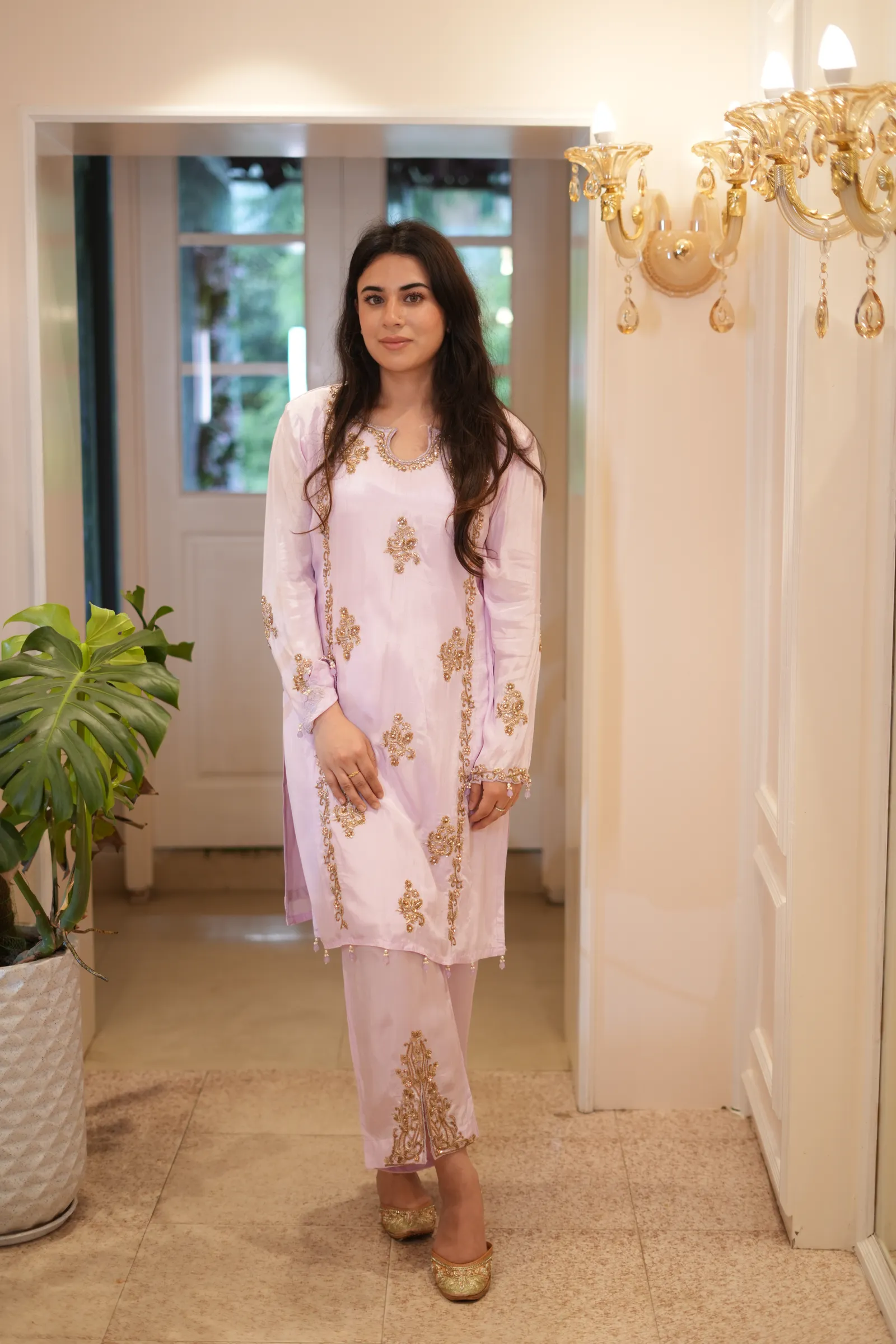 Lilac Zardozi Buti Suit — photo 12