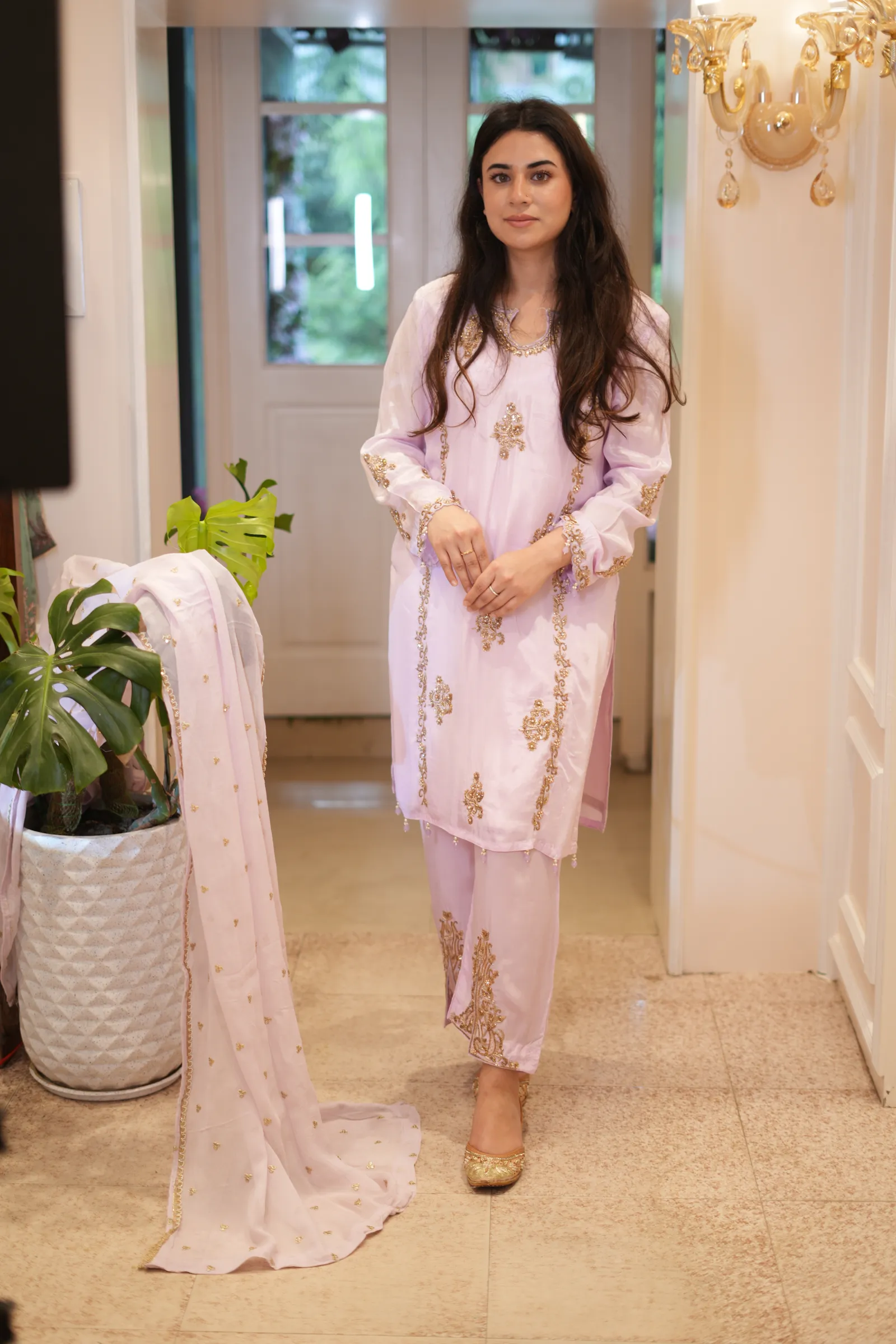 Lilac Zardozi Buti Suit — photo 13