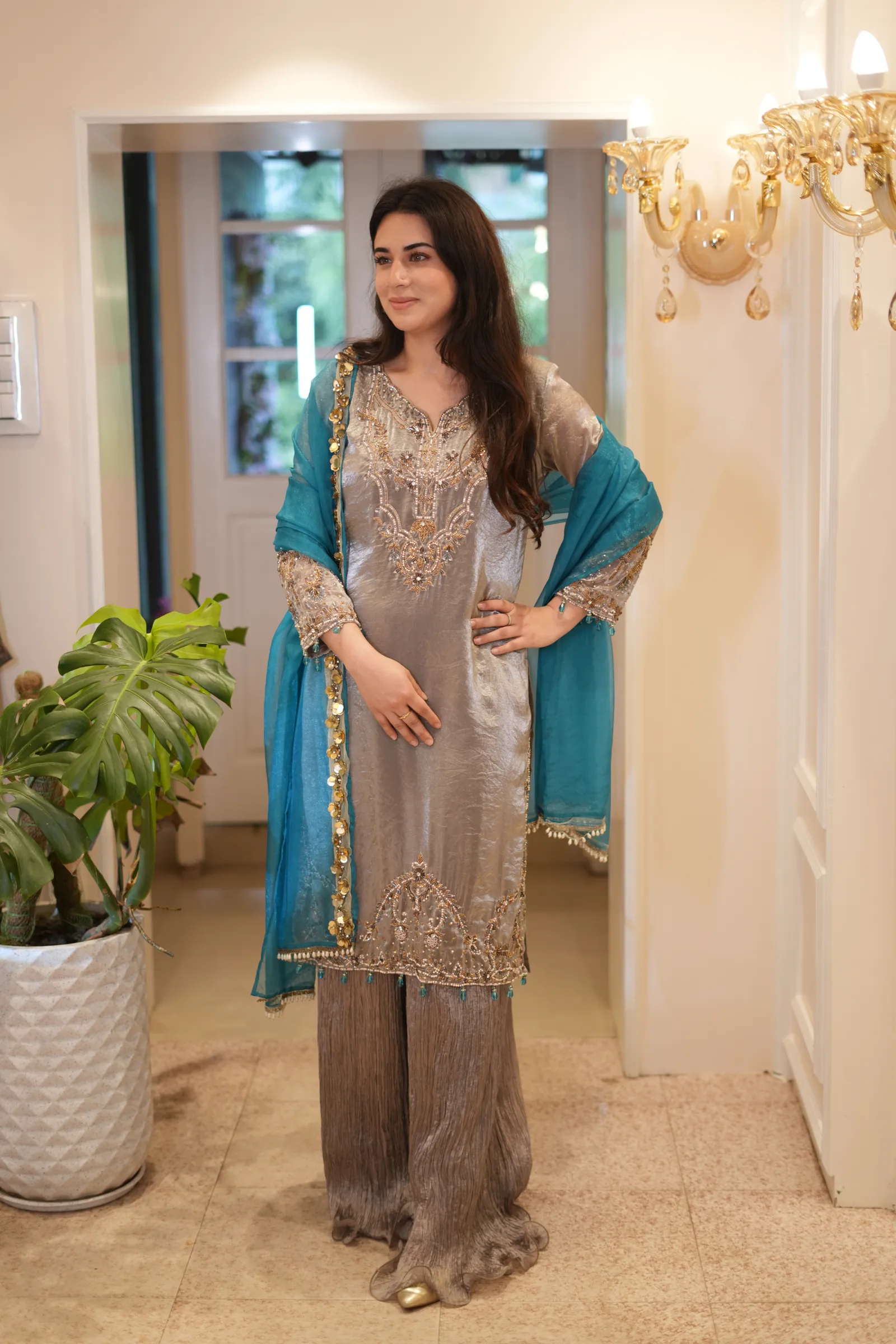 Silver Pearl Gharara Set — photo 2