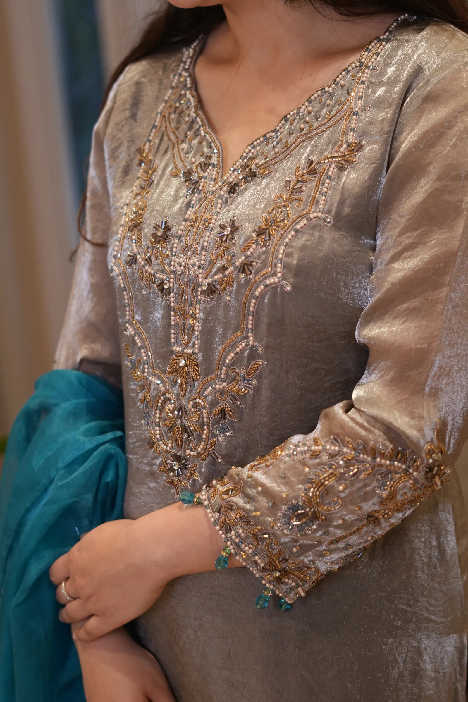 Silver Pearl Gharara Set — photo 7