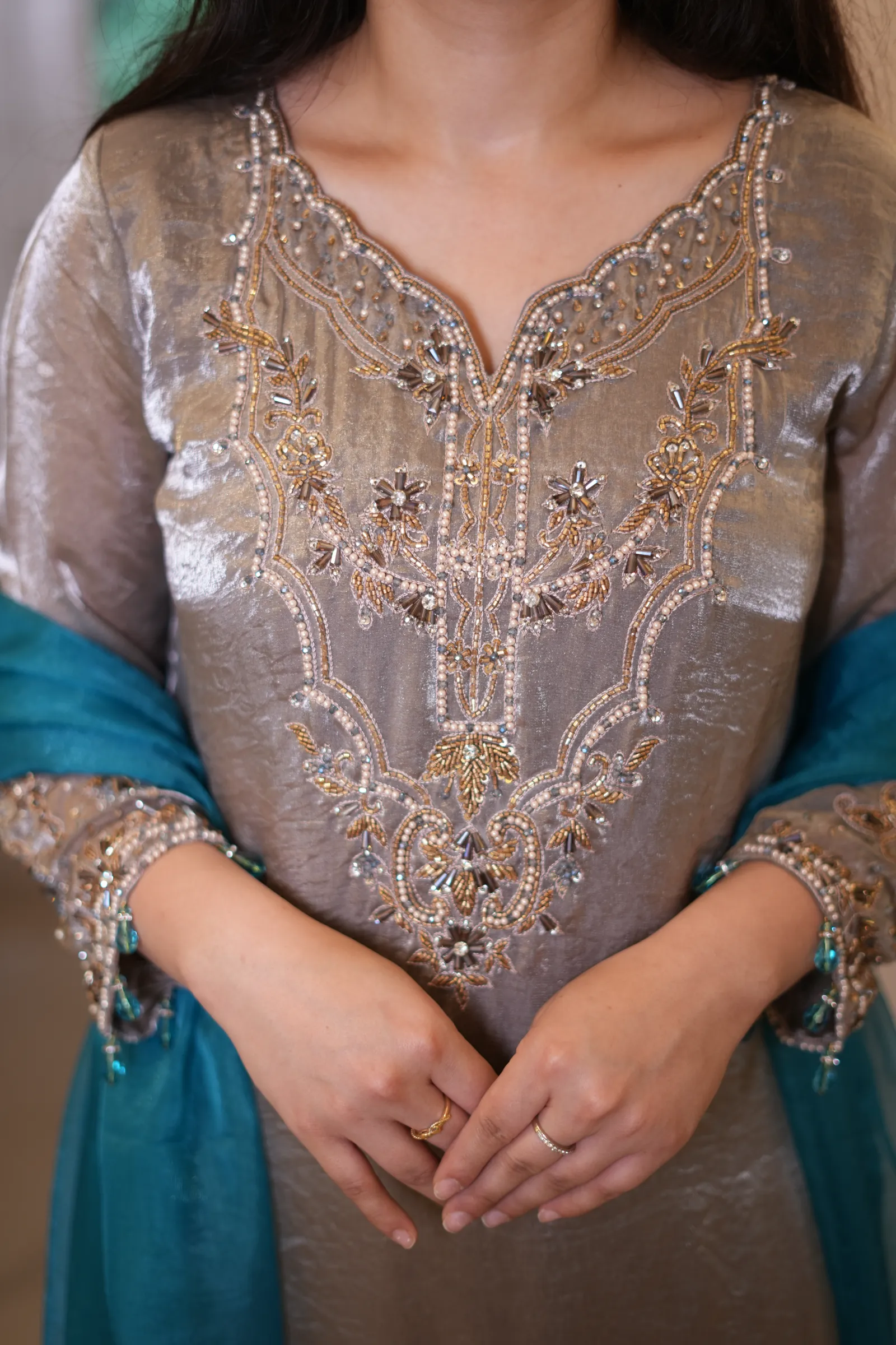 Silver Pearl Gharara Set — photo 9