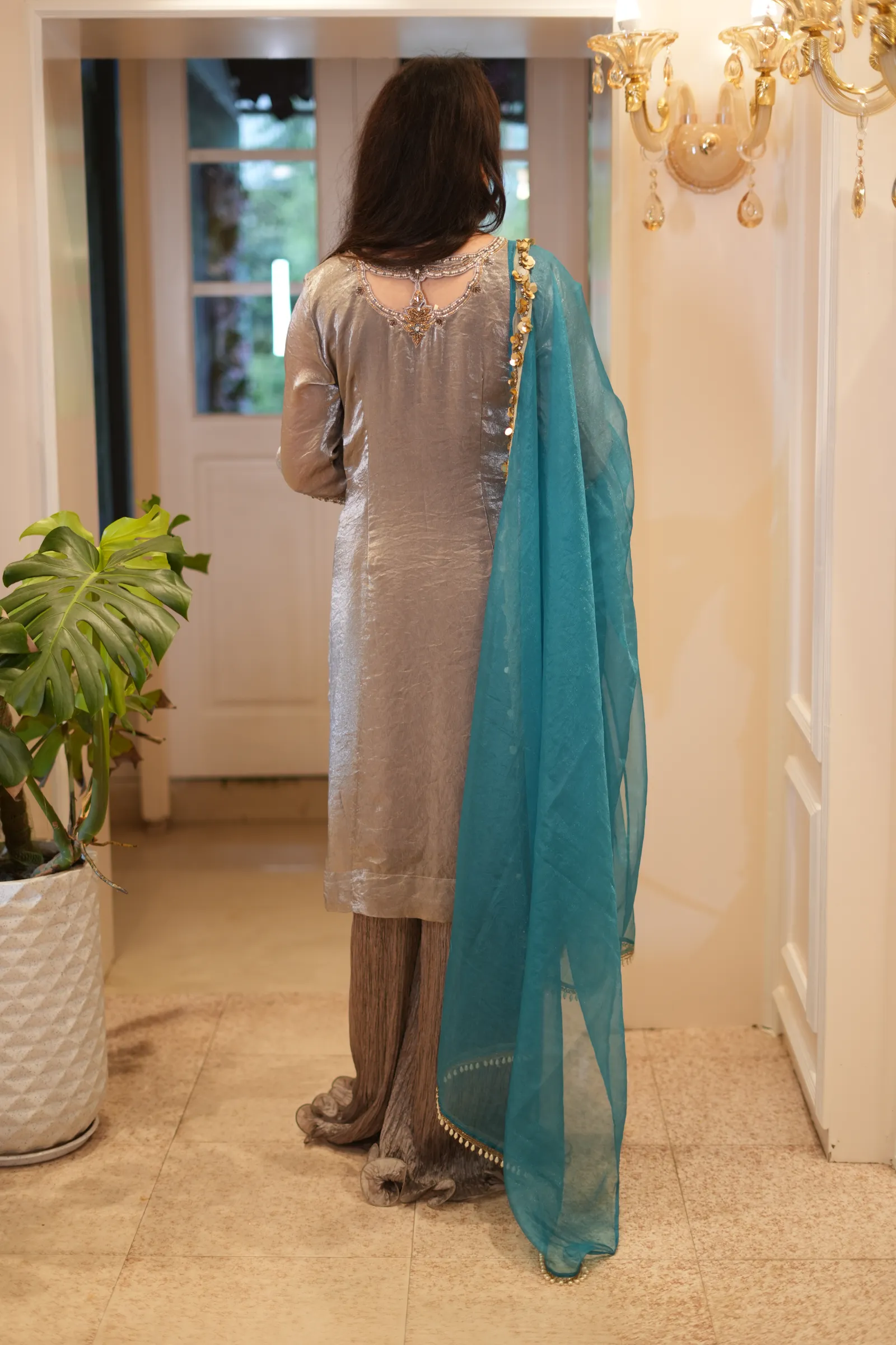Silver Pearl Gharara Set — photo 15