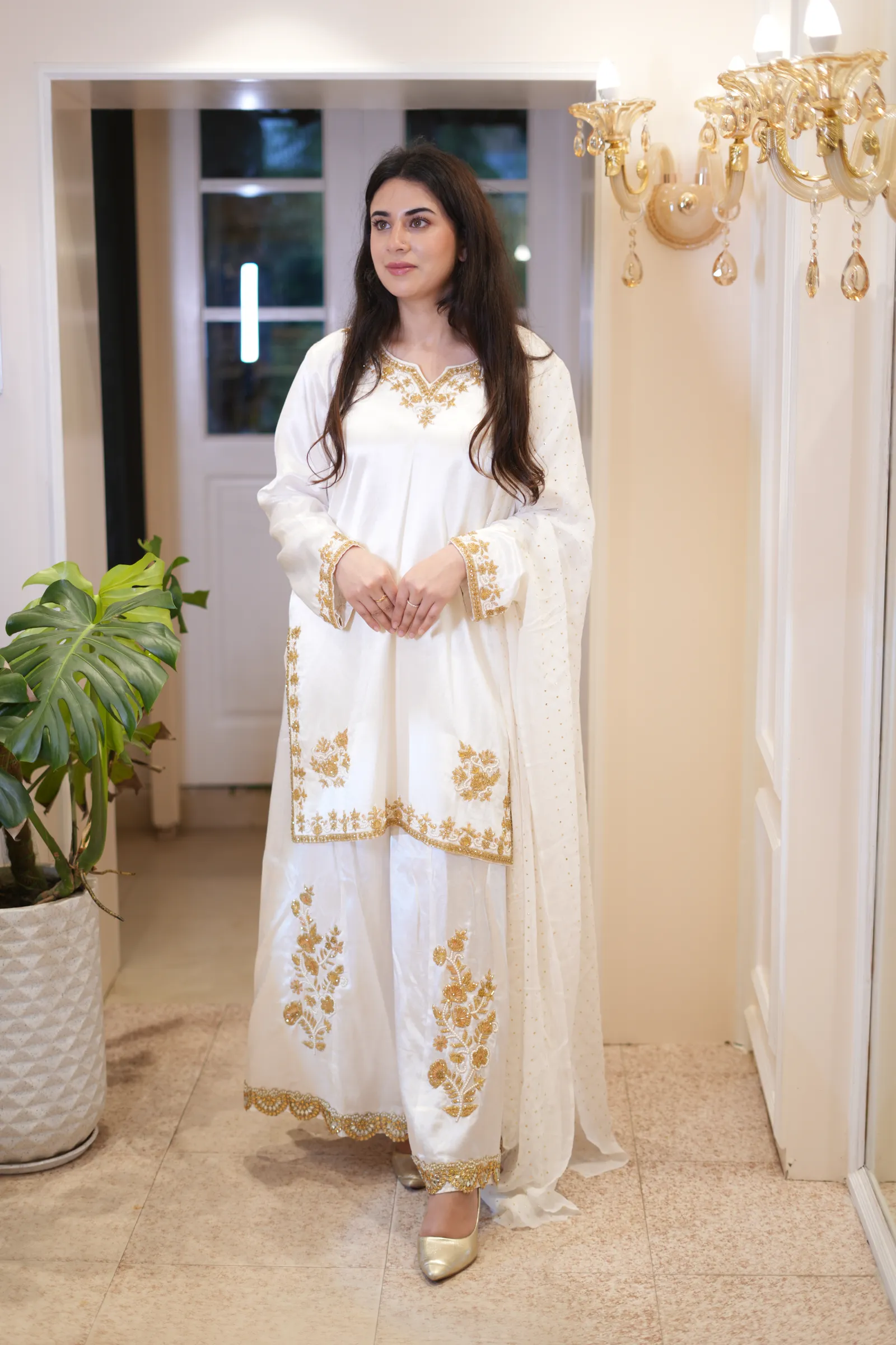 Ivory Gold Gharara Set — photo 2