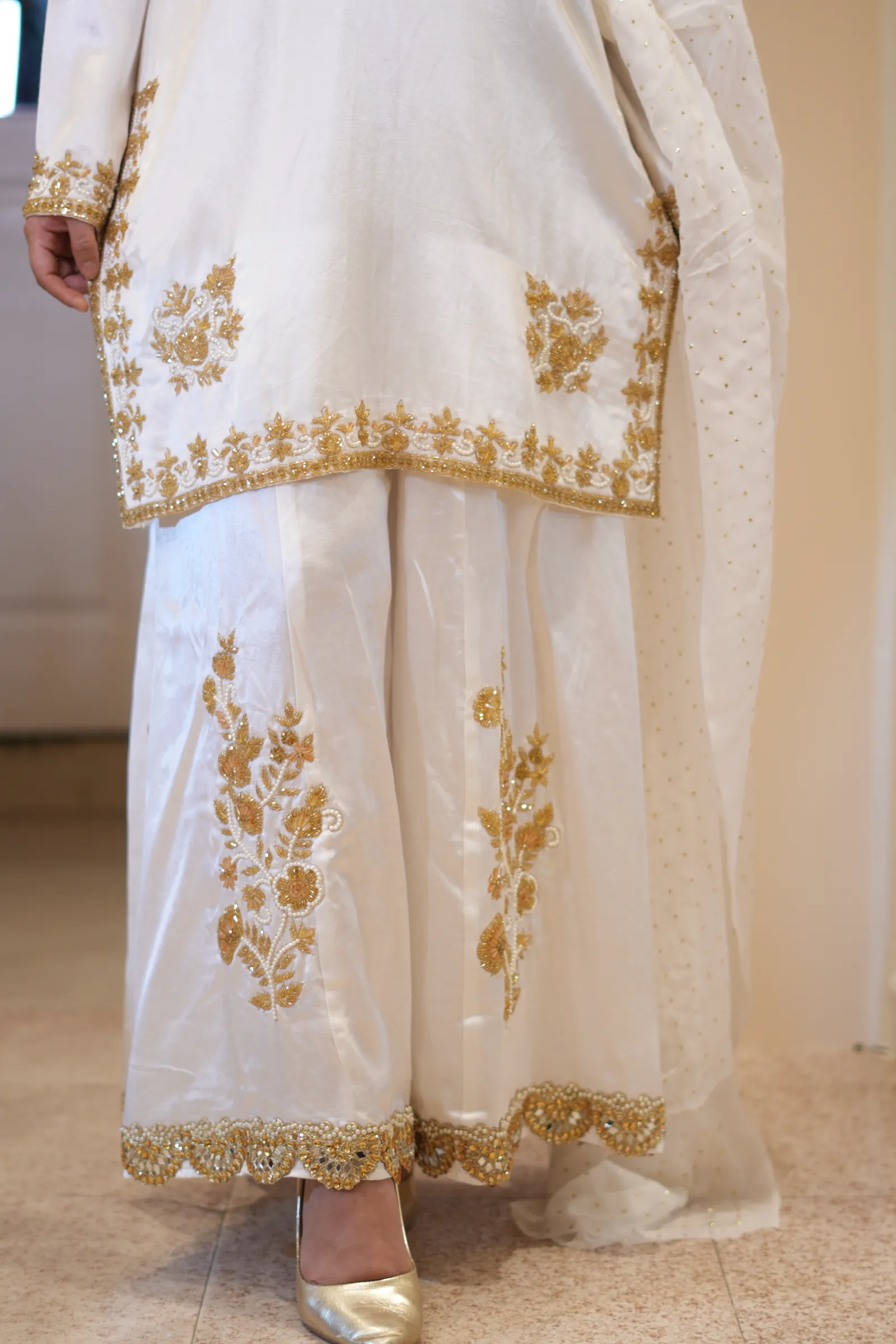 Ivory Gold Gharara Set — photo 6