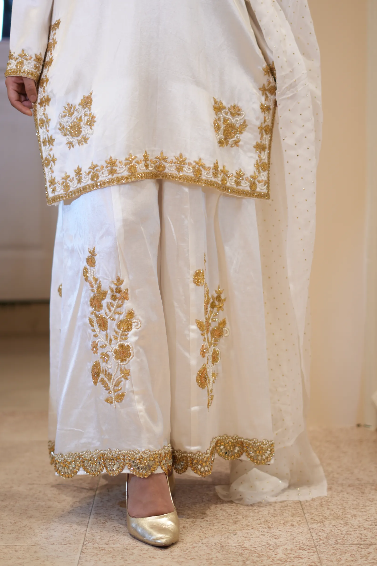 Ivory Gold Gharara Set — photo 7