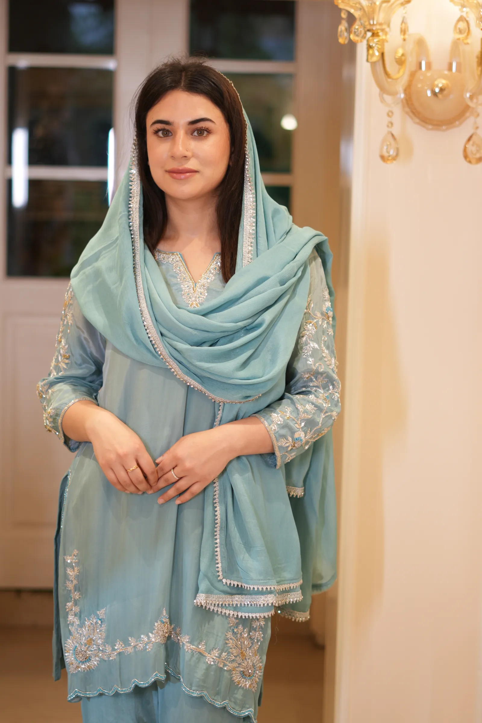 Sky Blue Floral Suit — photo 2