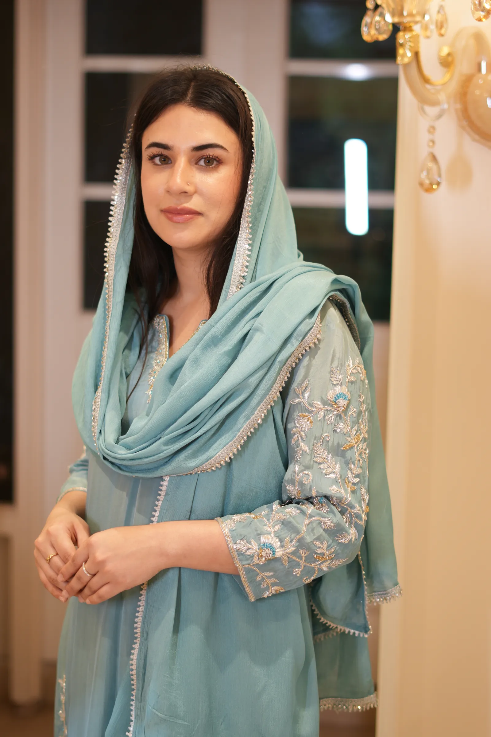 Sky Blue Floral Suit — photo 3