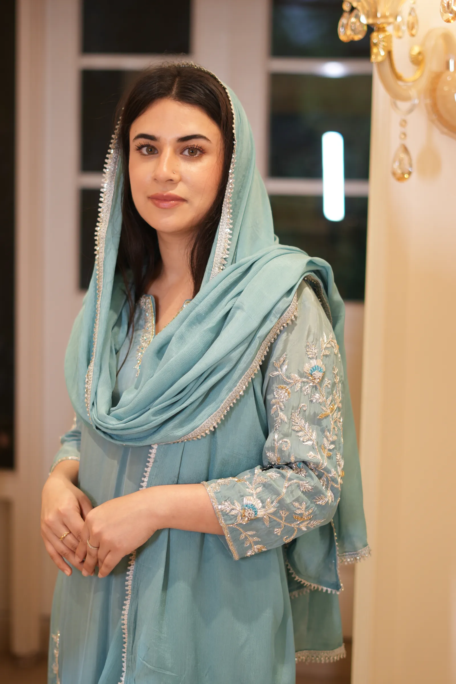 Sky Blue Floral Suit — photo 4