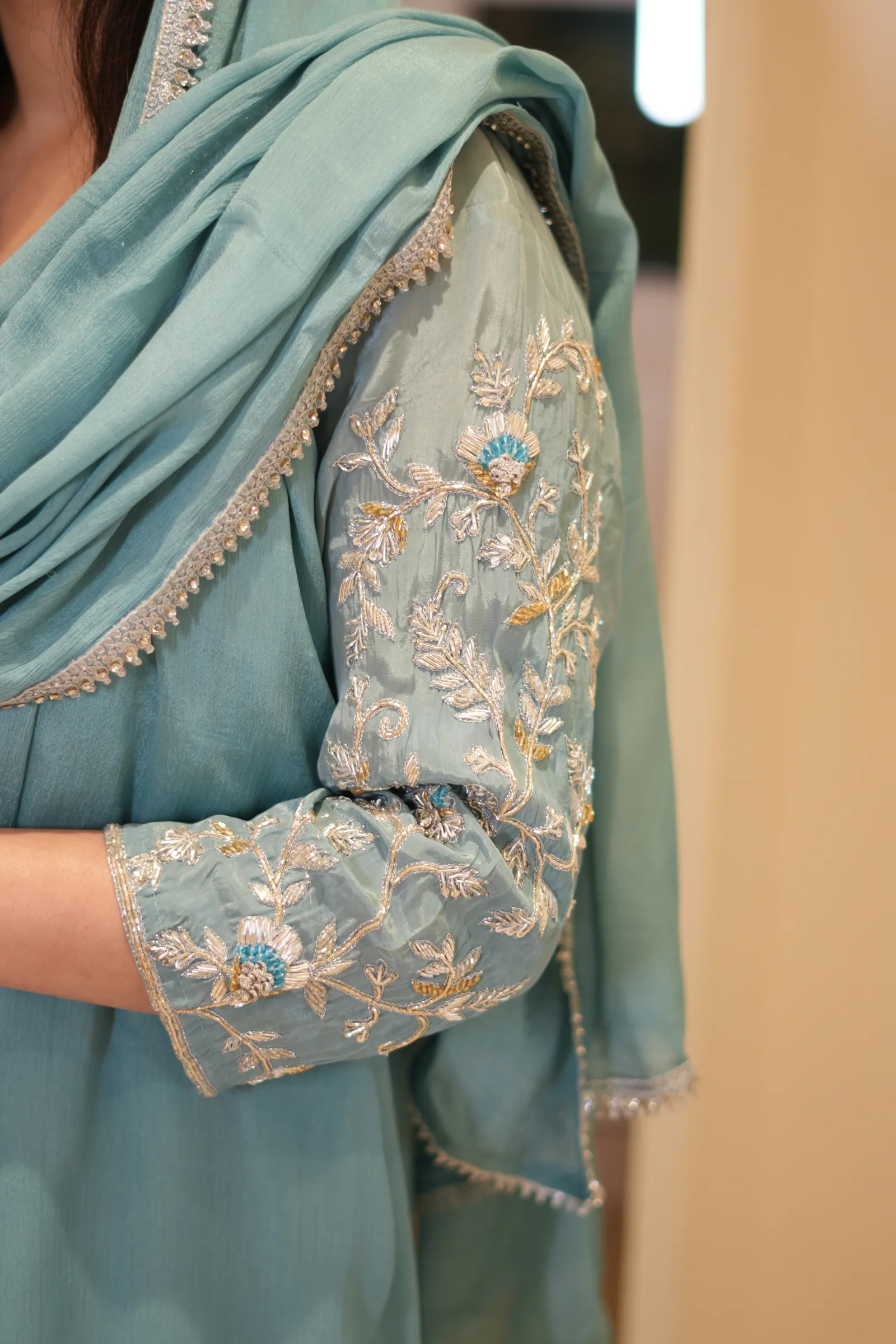 Sky Blue Floral Suit — photo 5