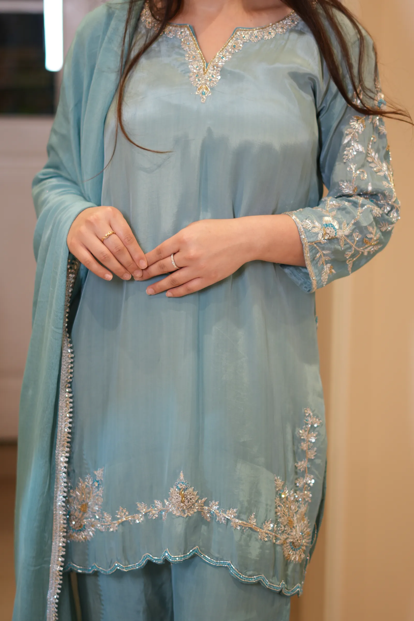 Sky Blue Floral Suit — photo 8