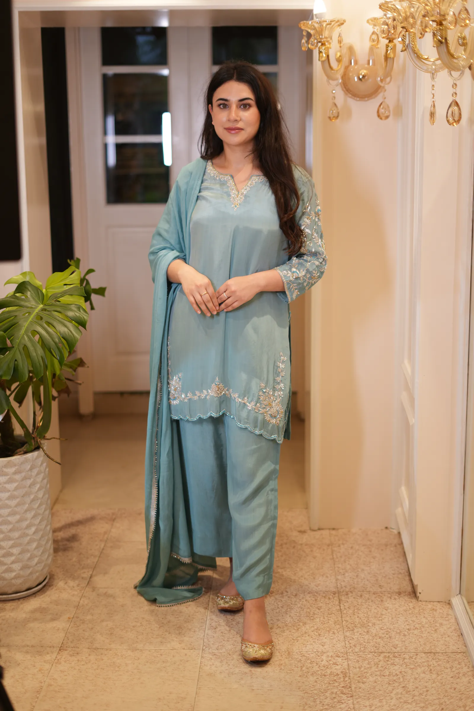 Sky Blue Floral Suit — photo 9