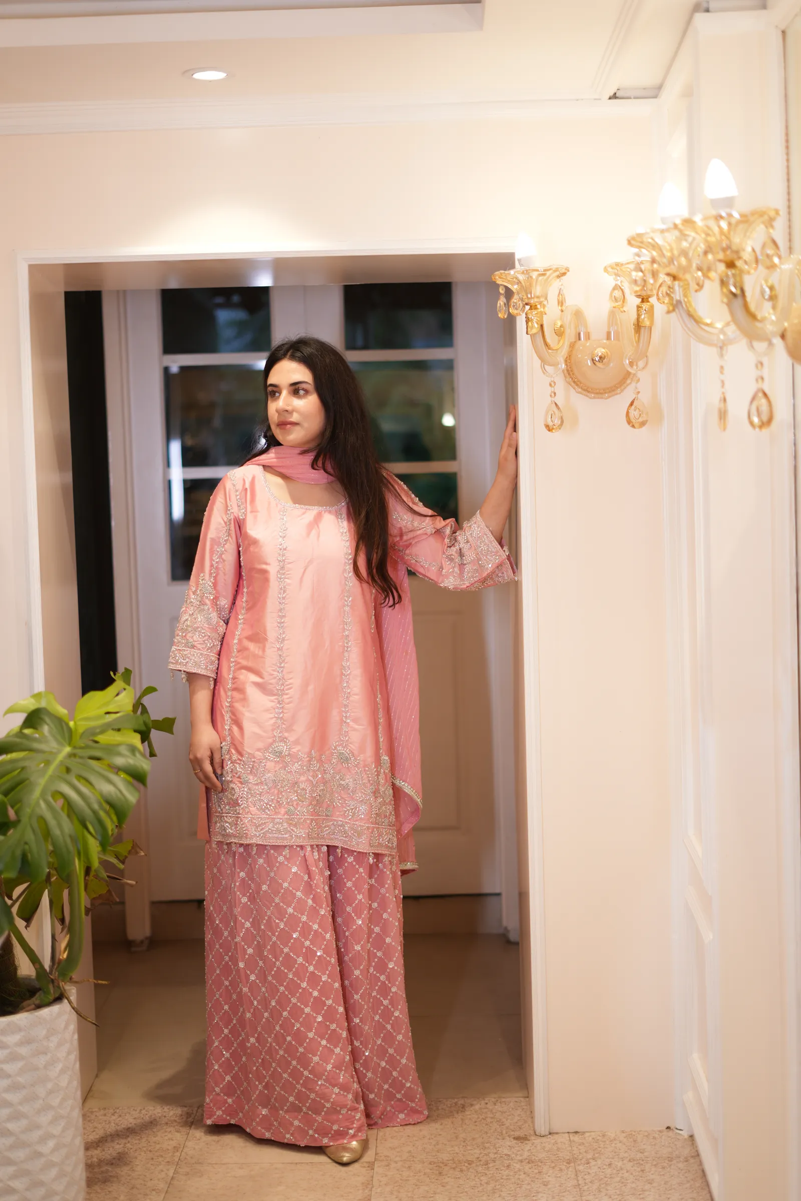 Rose Pink Kasab Gharara Set — photo 2