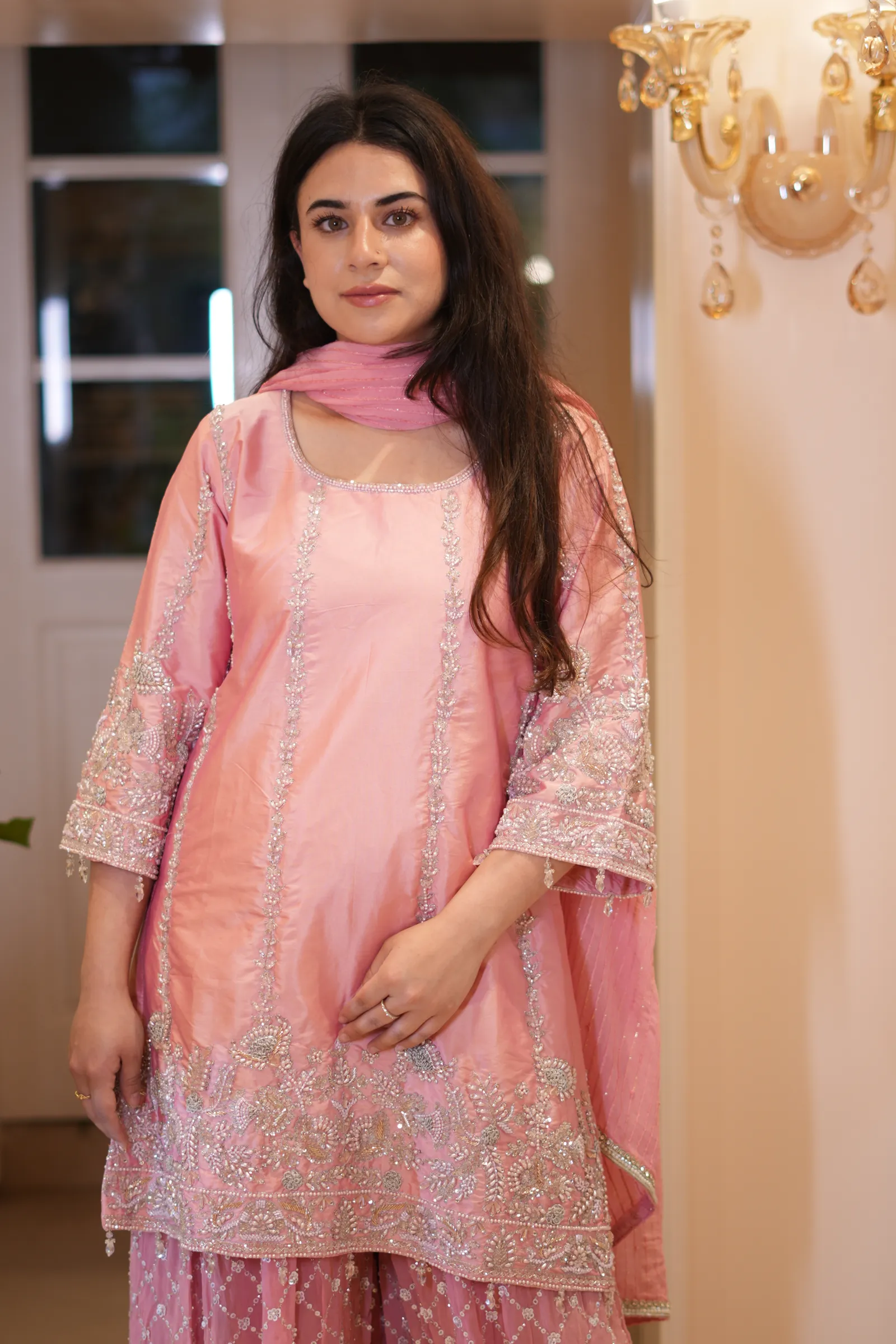 Rose Pink Kasab Gharara Set — photo 3