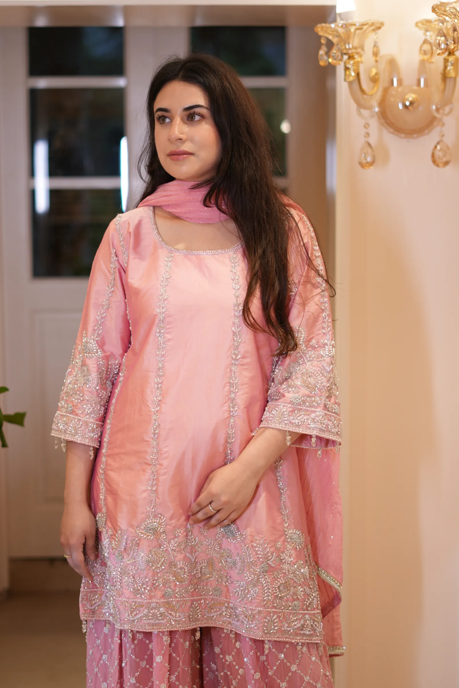 Rose Pink Kasab Gharara Set — photo 4