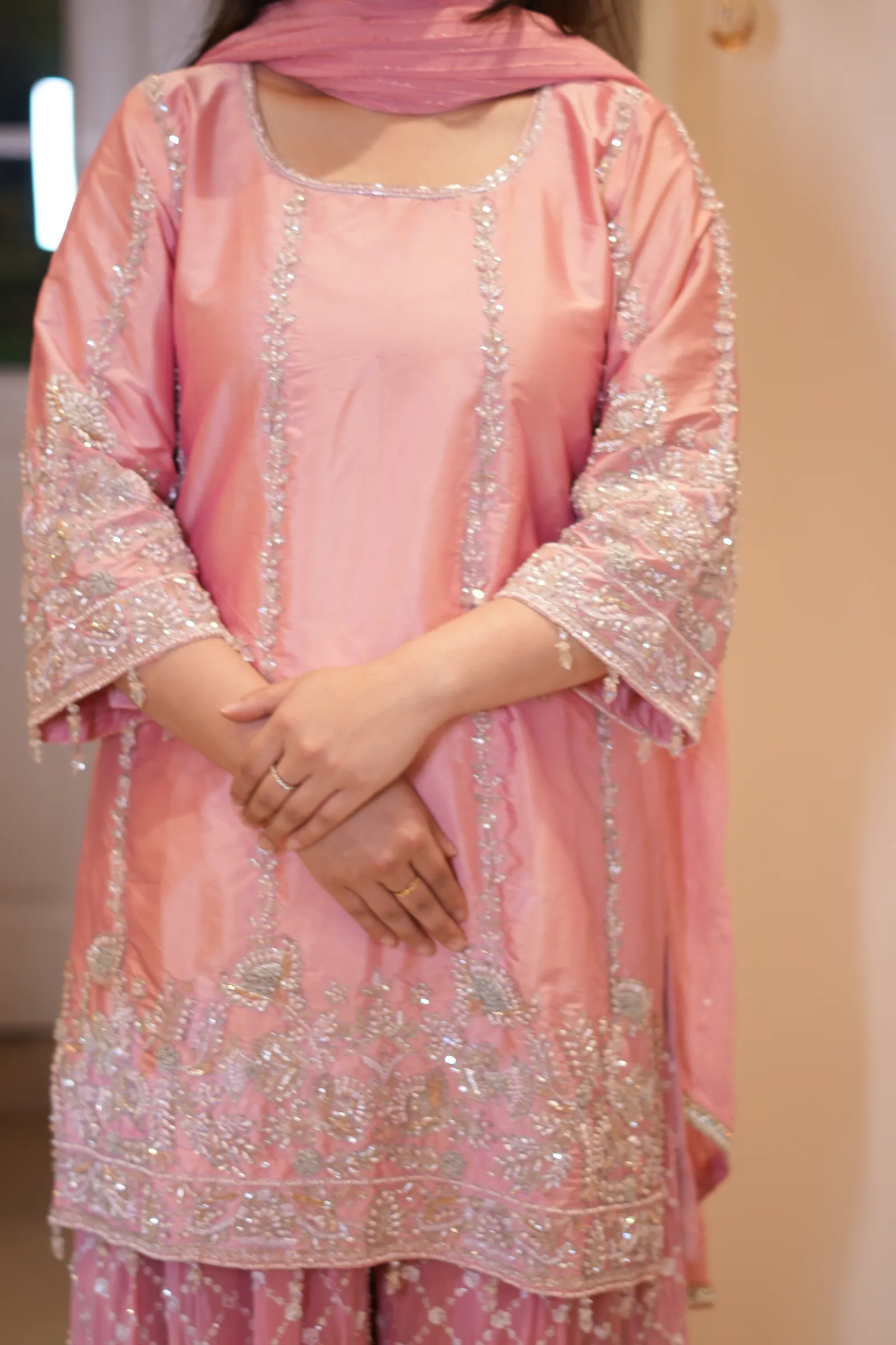 Rose Pink Kasab Gharara Set — photo 5