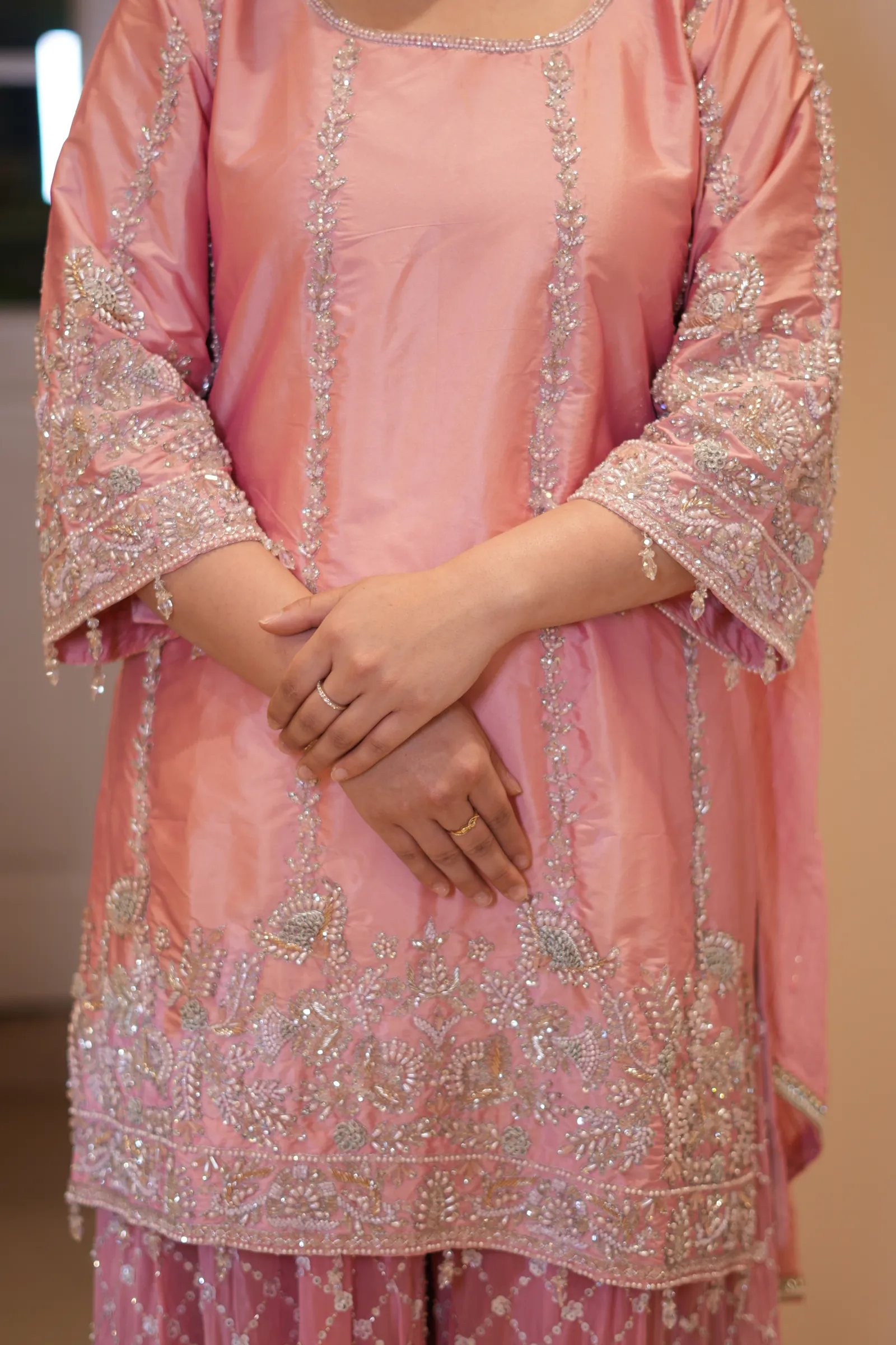 Rose Pink Kasab Gharara Set — photo 6