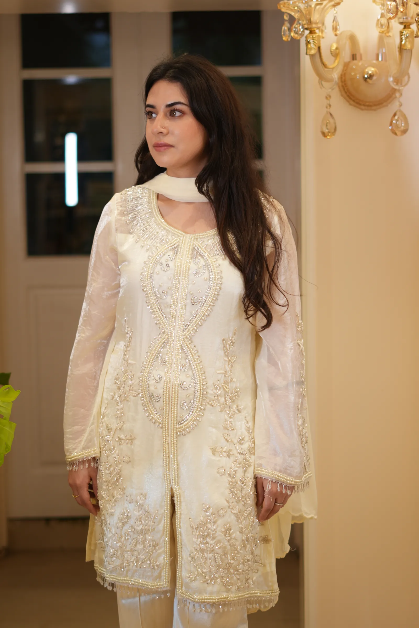 Cream Pearl Jacket Suit — photo 3