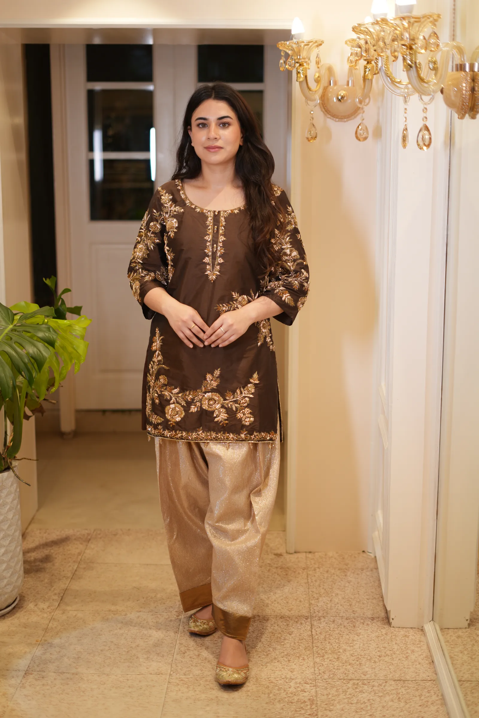 Chocolate Rose Zardozi Kurta Set — photo 3