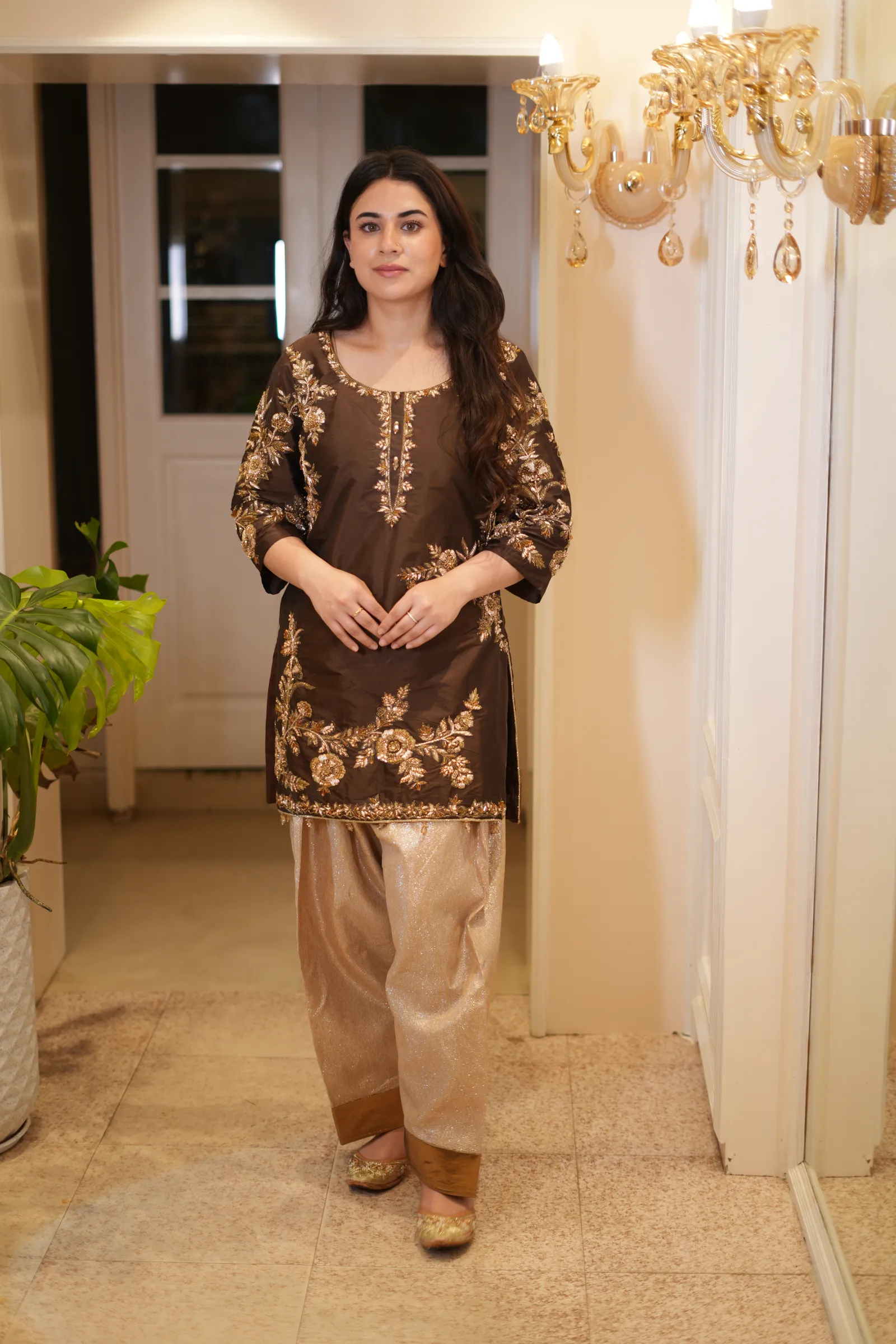 Chocolate Rose Zardozi Kurta Set — photo 4