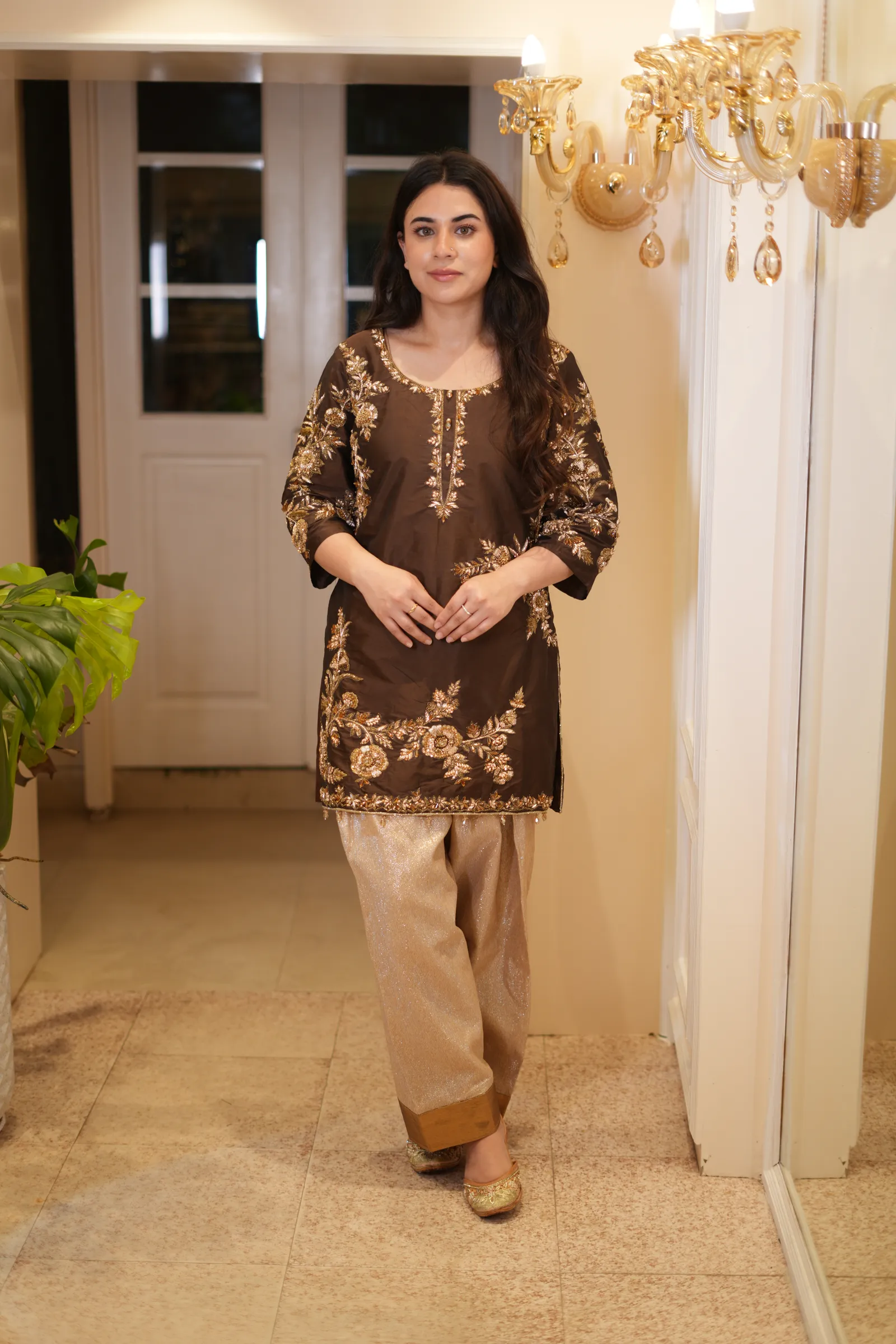Chocolate Rose Zardozi Kurta Set — photo 5