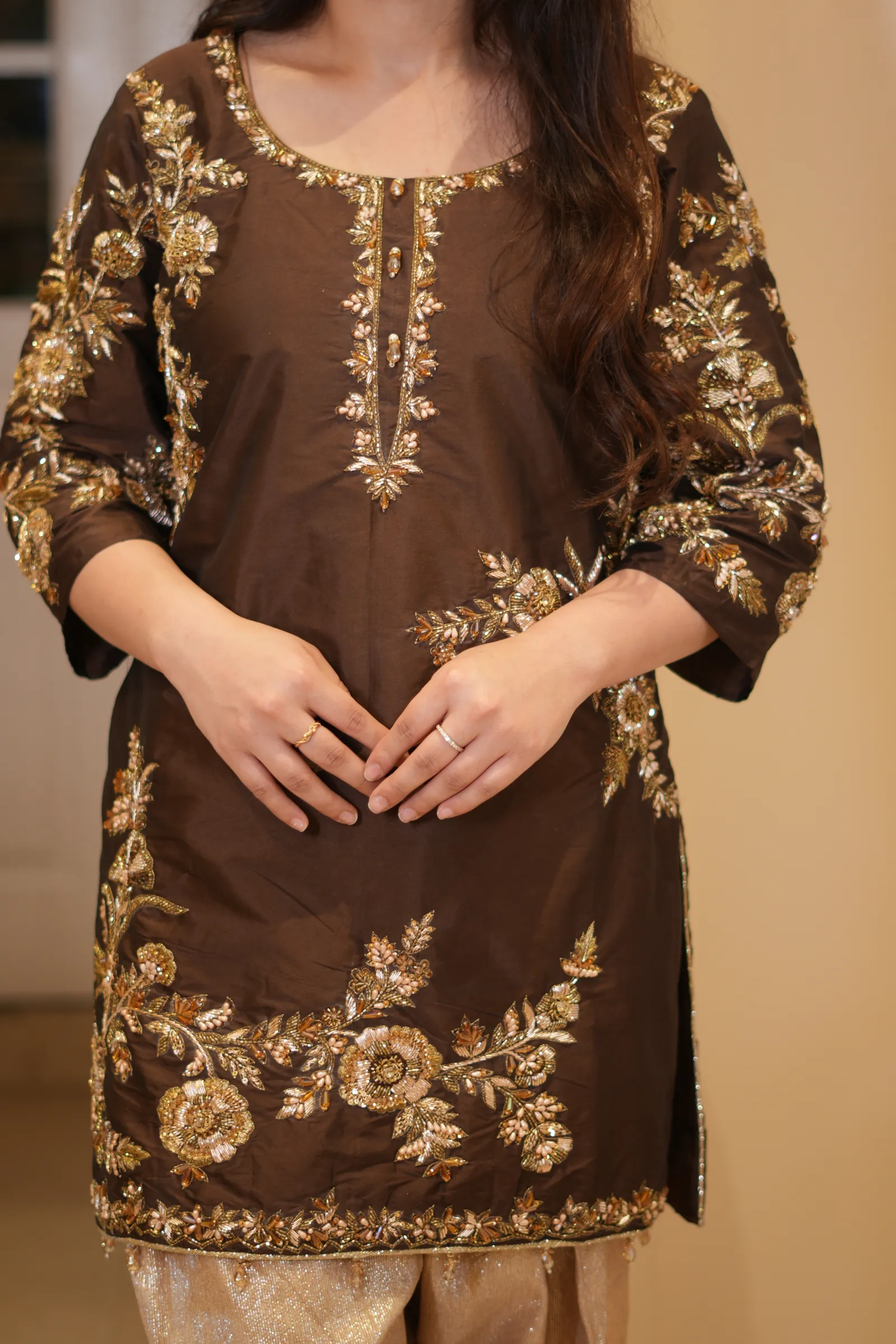 Chocolate Rose Zardozi Kurta Set — photo 6