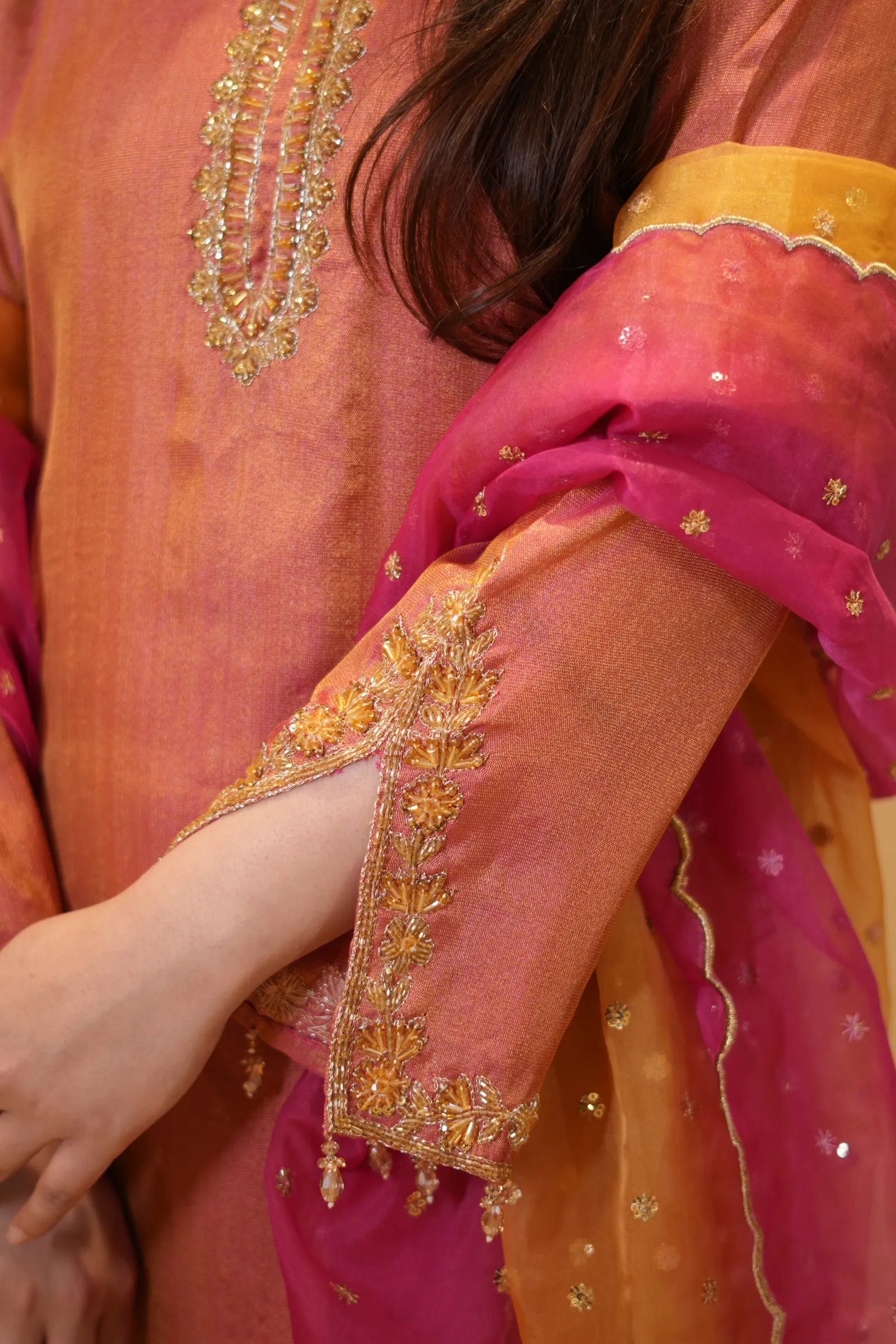 Sunset Ombré Zardozi Suit — photo 3