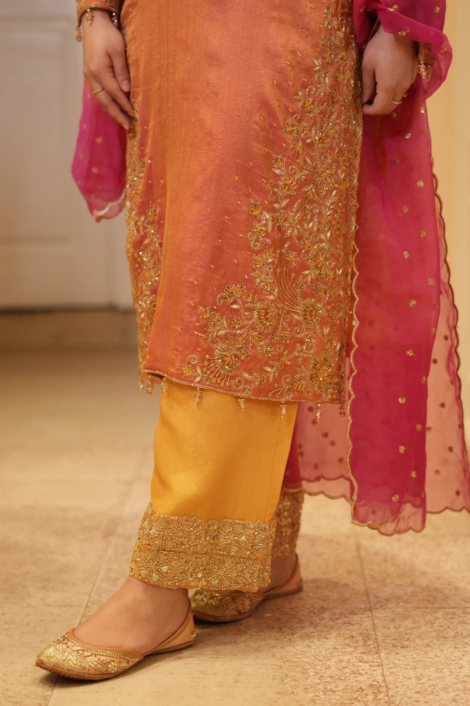 Sunset Ombré Zardozi Suit — photo 6