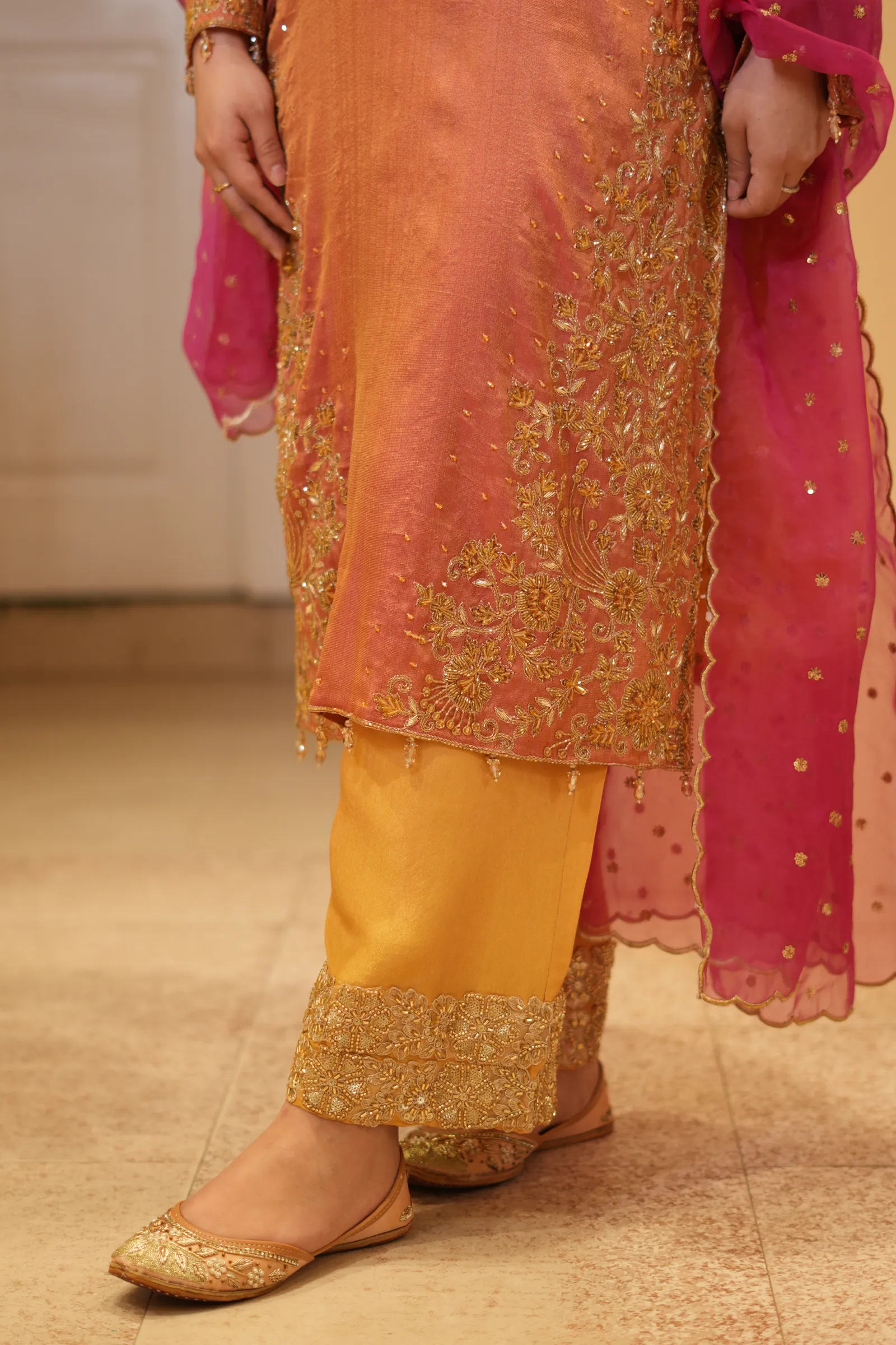 Sunset Ombré Zardozi Suit — photo 7