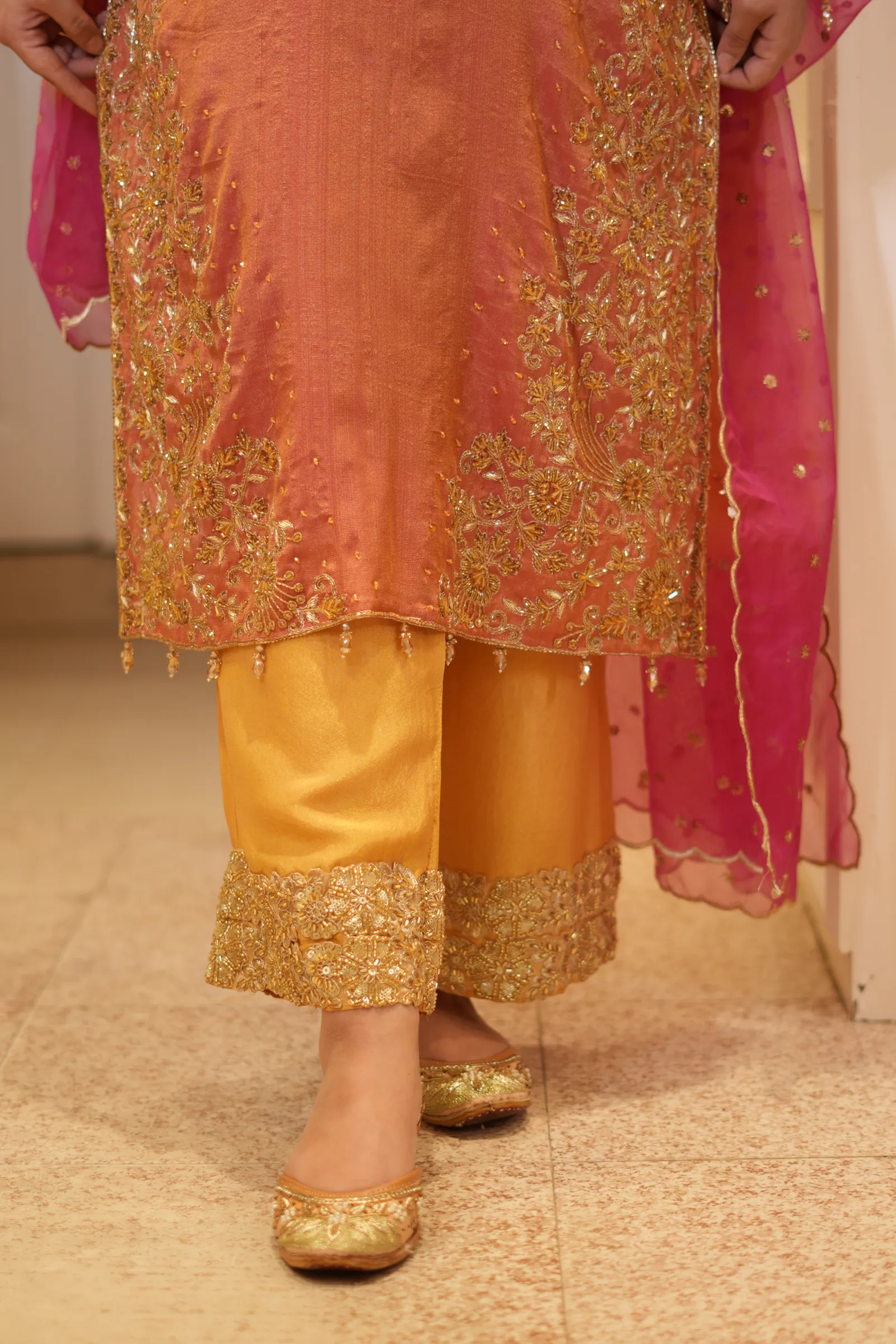 Sunset Ombré Zardozi Suit — photo 8