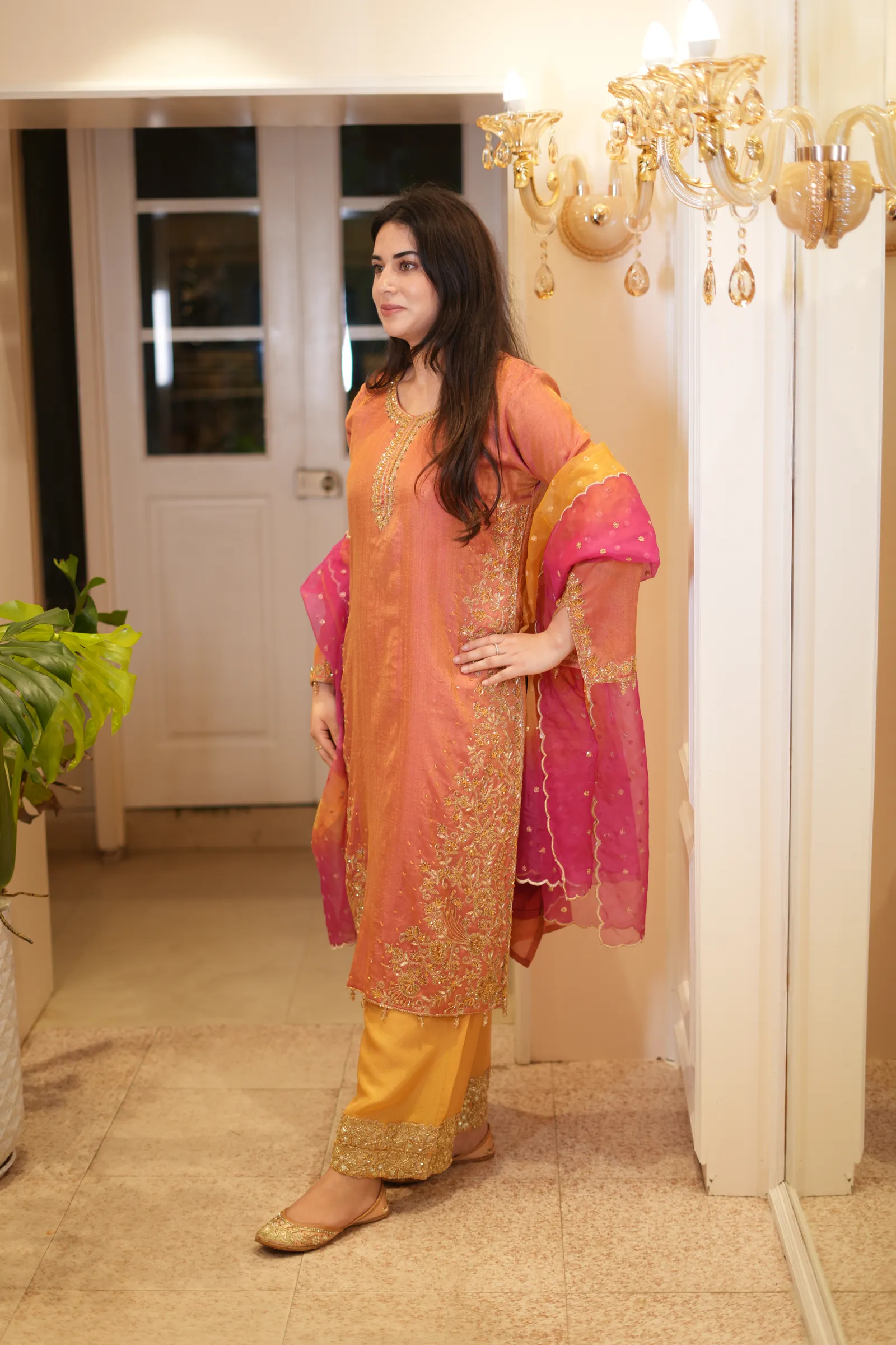 Sunset Ombré Zardozi Suit — photo 9