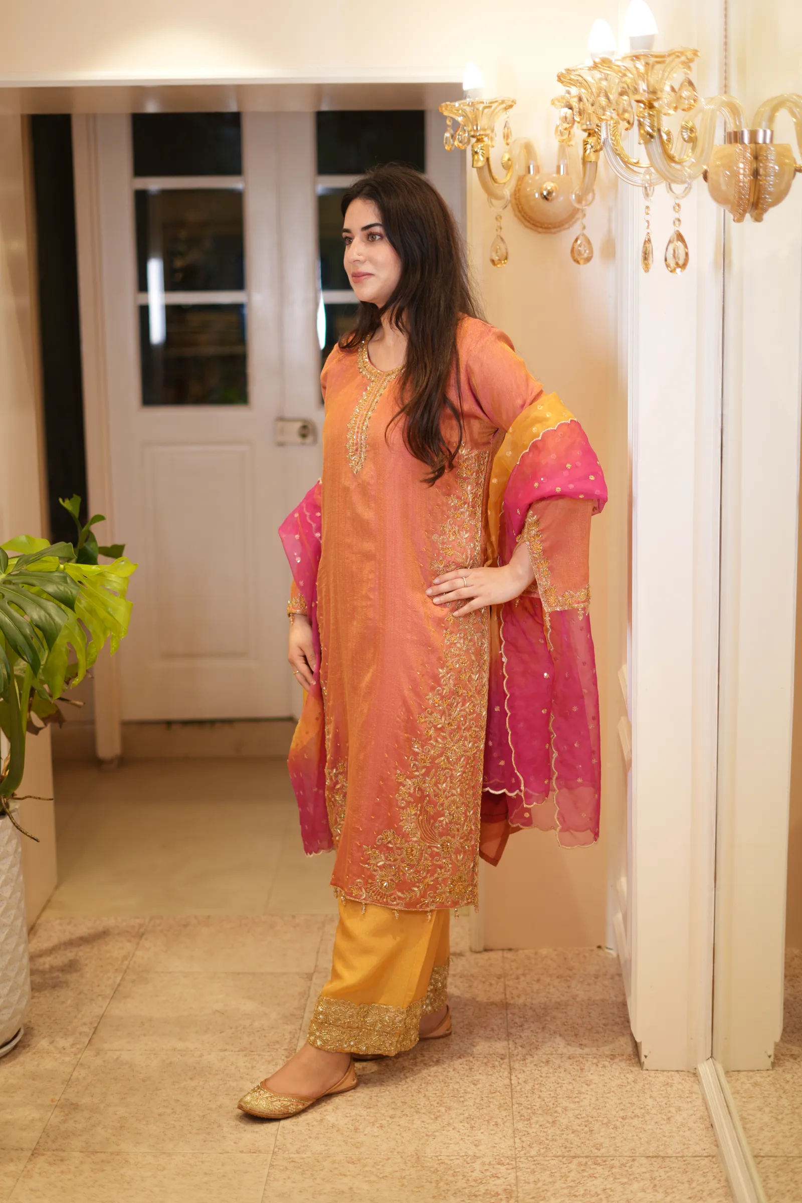 Sunset Ombré Zardozi Suit — photo 10
