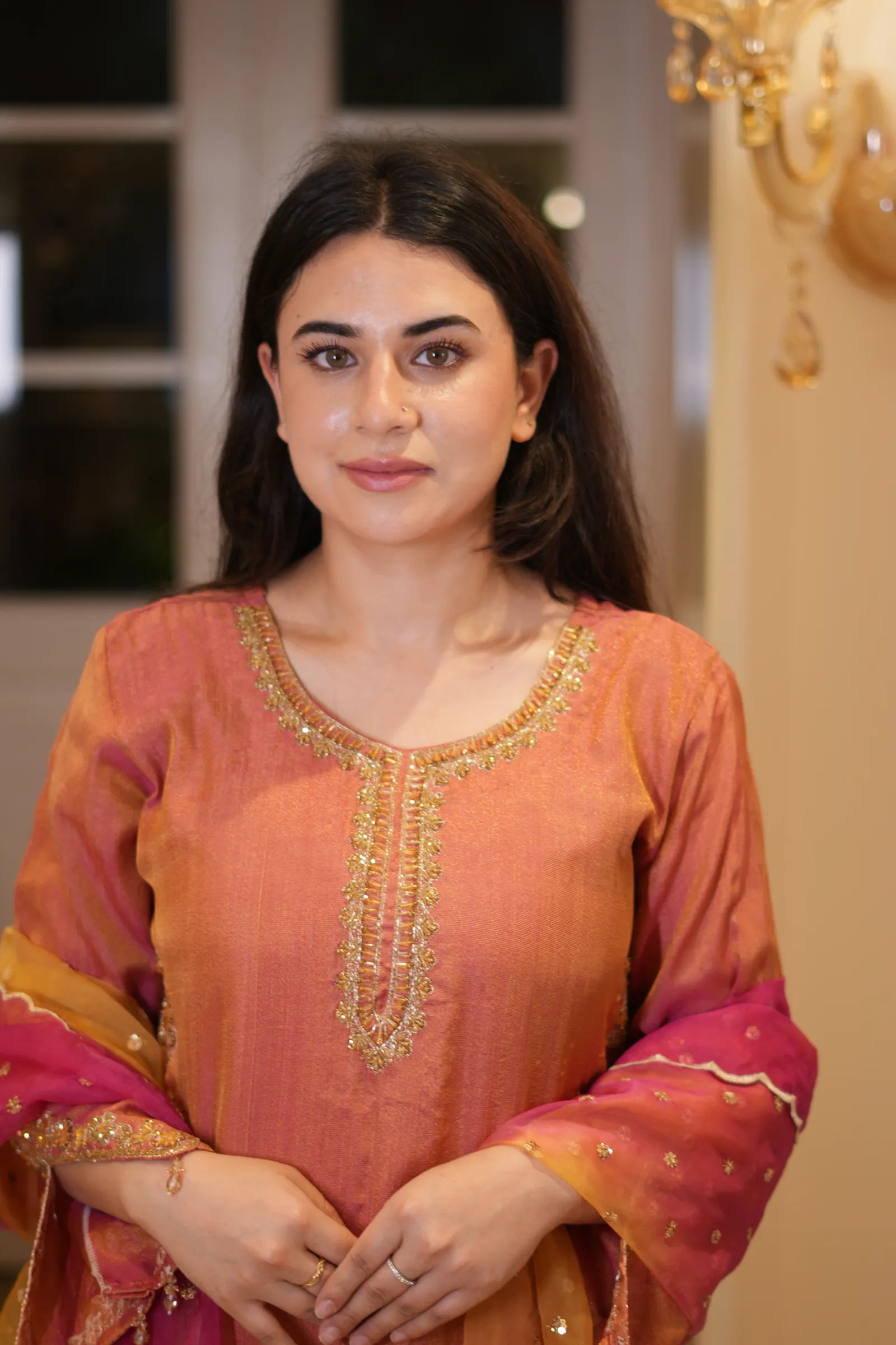 Sunset Ombré Zardozi Suit — photo 14